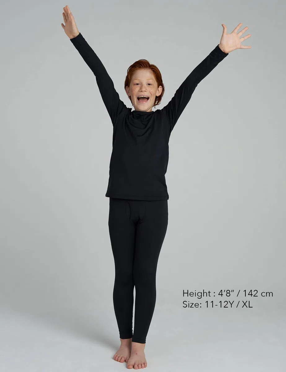 LAPASA Ensemble de sous-Vêtements Thermiques Garçon 4-13 Ans Léger et Chaud Hiver Haut Maillot de Corps & Pantalon Sport & Extérieur Hiver B03