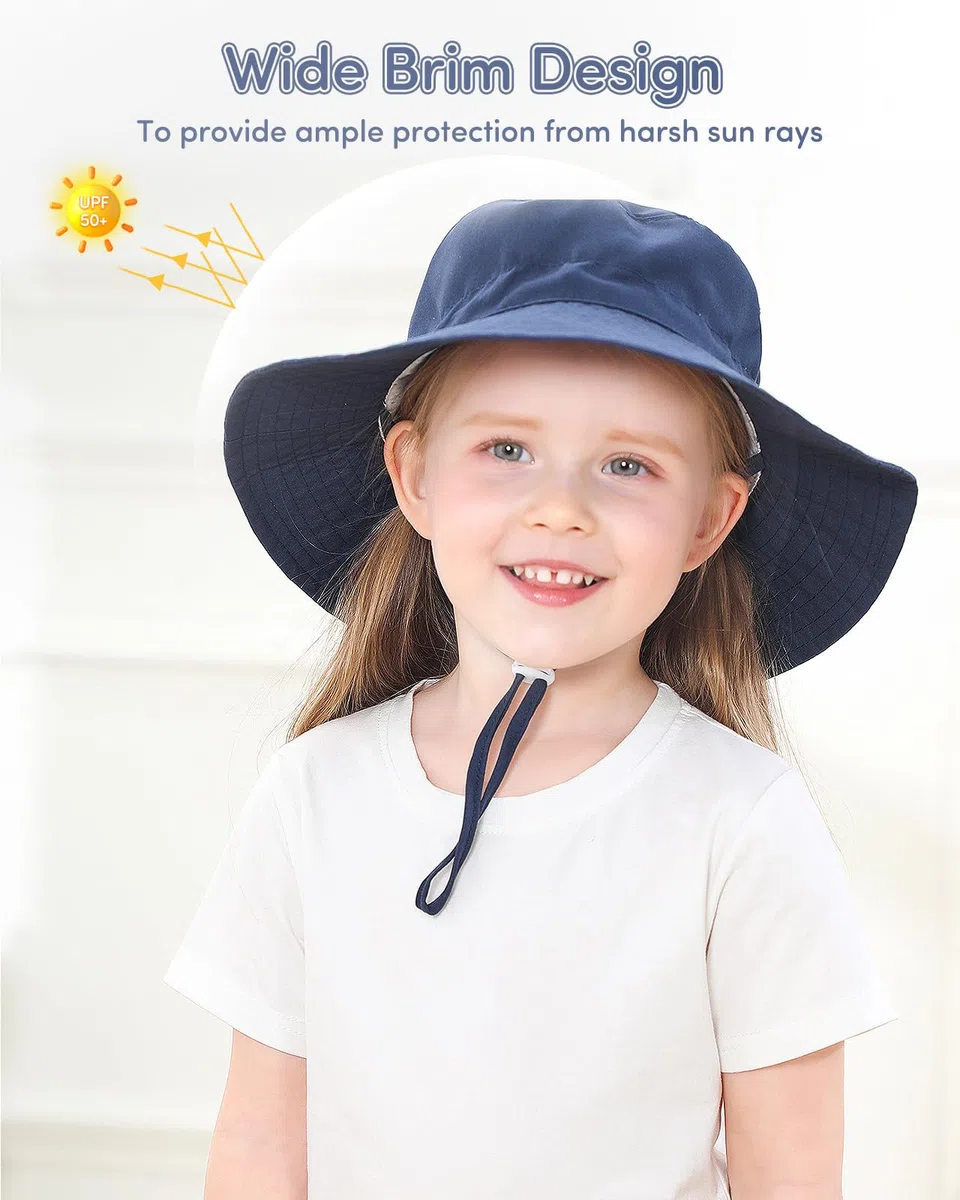 Adorel Chapeau Soleil Bob Été Anti UV Enfant Lot de 2
