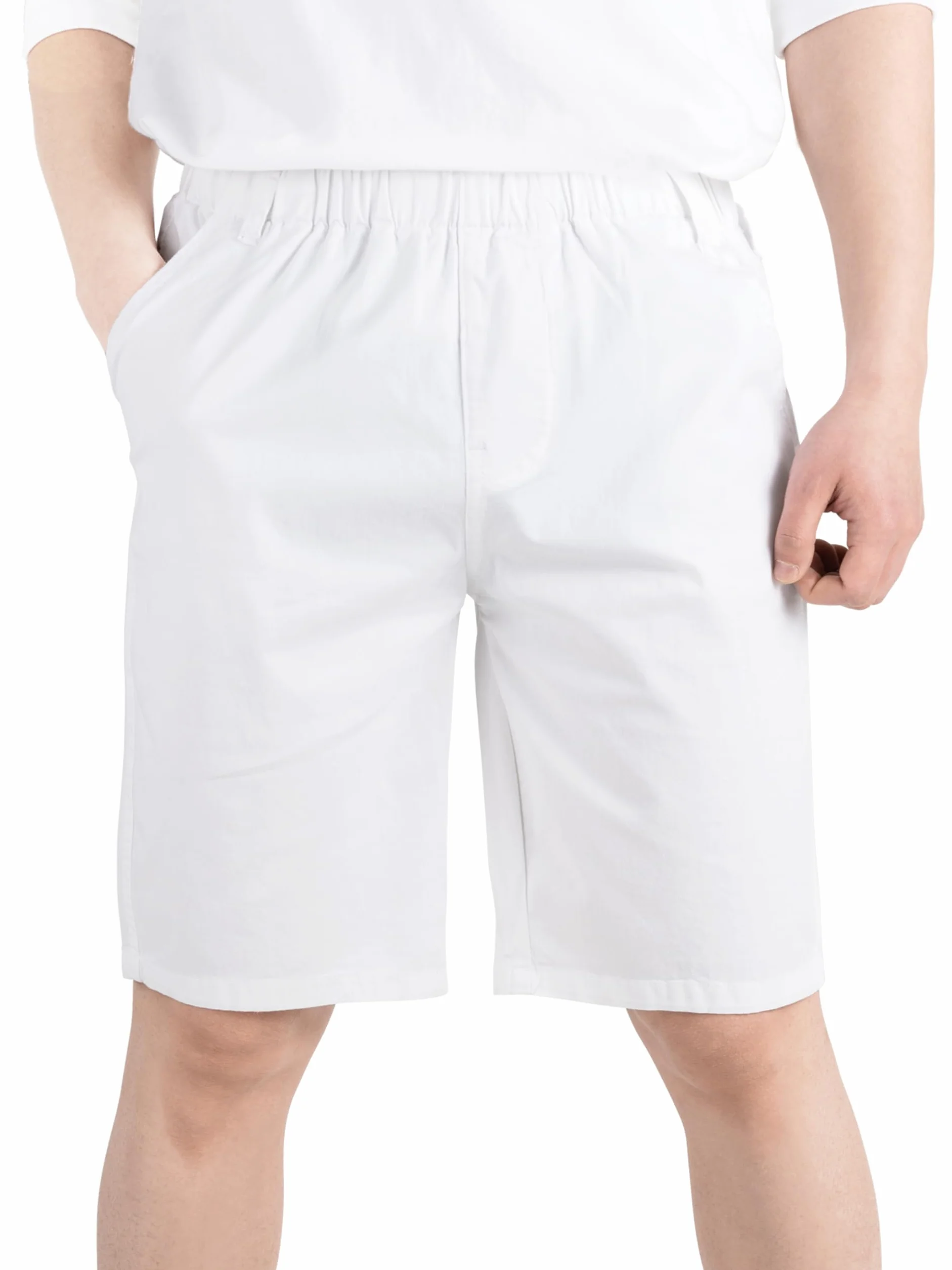 CAMLAKEE Chino Shorts Garçons Enfants Pantalon d'été Respirant uni avec Taille élastiquée