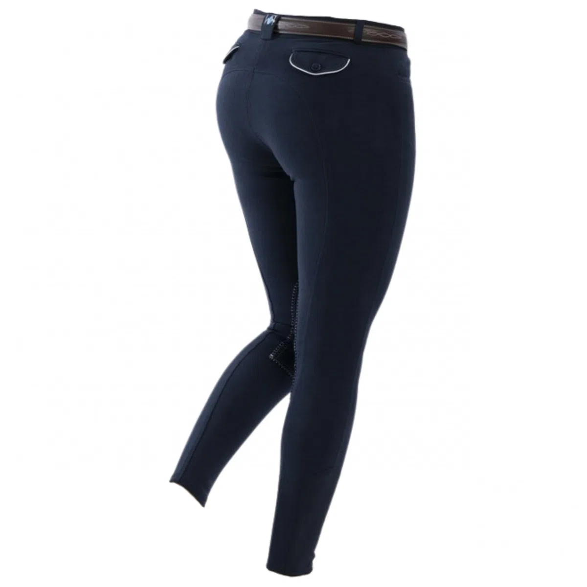 RIDING WORLD Pantalon d'équitation pour fille et garçon Alexandrie | Pantalon d'équitation avec genouillères en tissu | avec poches avant | Legging d'équitation bleu marine | Vêtements d'équitation