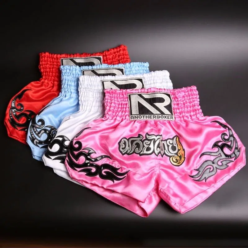 Anotherboxer Short d'entraînement pour femme Kick Boxing MMA Muay Thai Fighting Training Taille élastique Respirant Polyester mélangé Sports Fitness