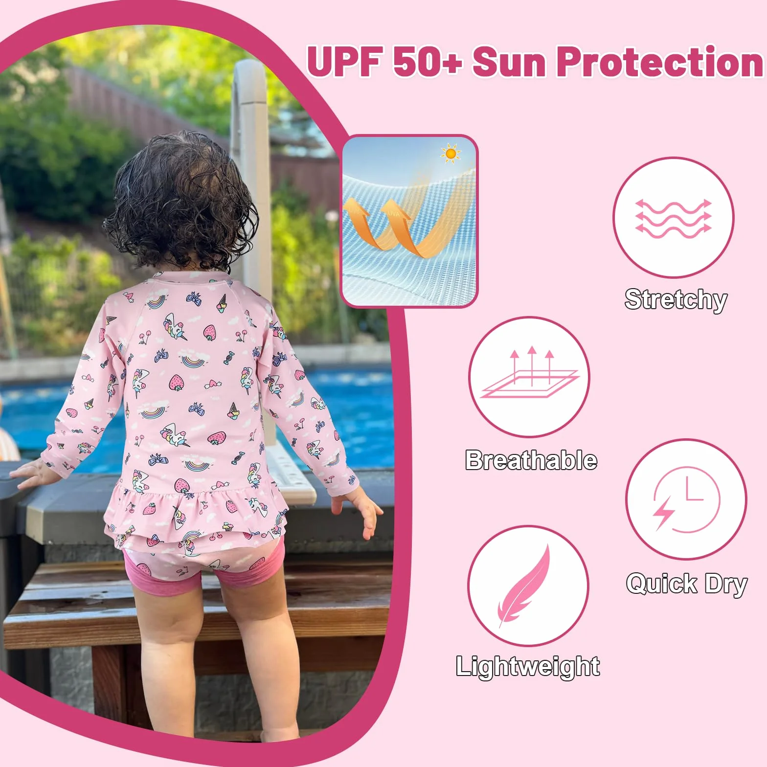 FLYISH DIRECT Maillot de Bain pour Bébé Garcon, 2 Pièces, Manches Longues, Protection UPF 50+ Costume de Natation avec Couche de Natation, Maillot de Bain avec Fermeture éclair Bébé Garcon
