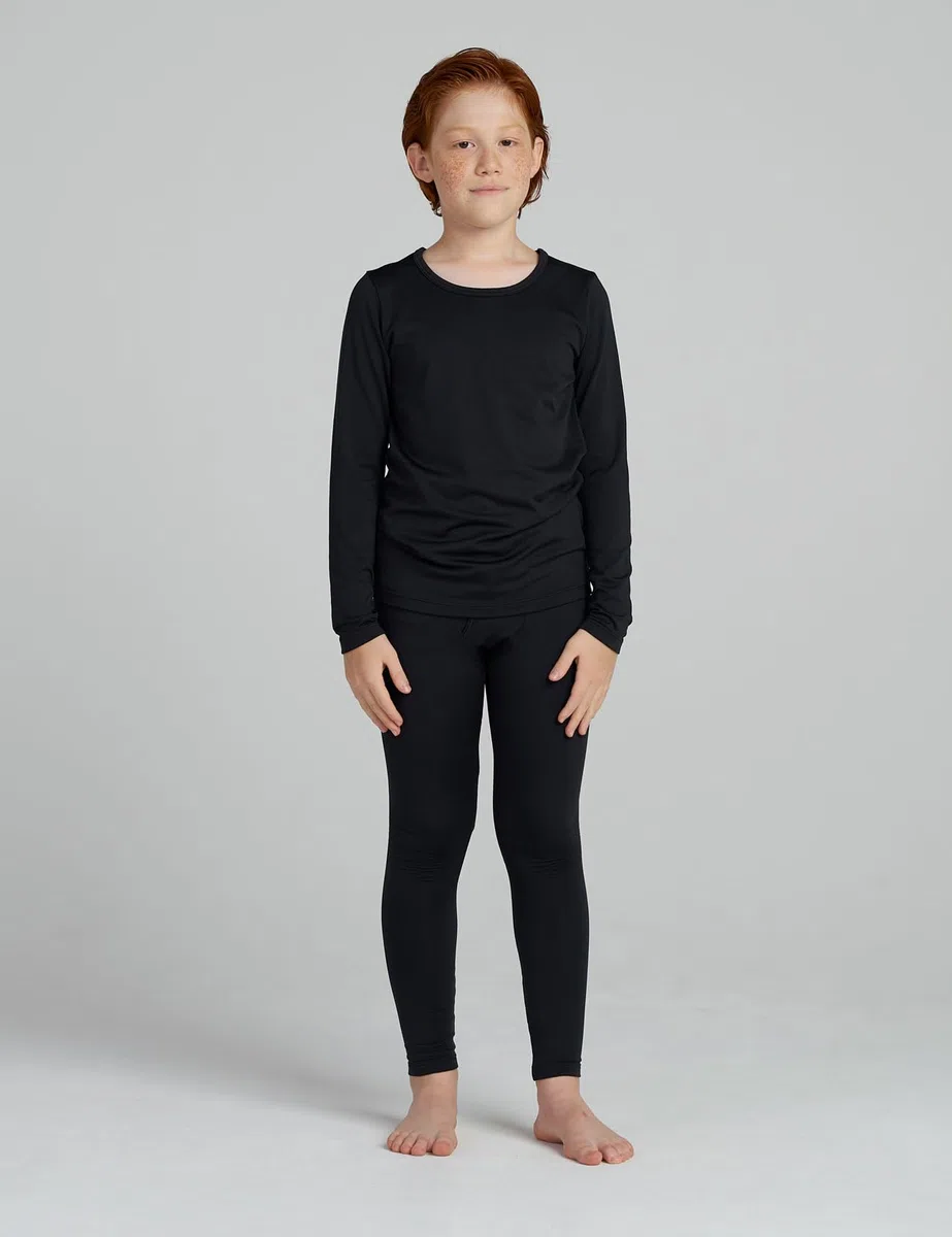 LAPASA Ensemble de sous-Vêtements Thermiques Garçon 4-13 Ans Léger et Chaud Hiver Haut Maillot de Corps & Pantalon Sport & Extérieur Hiver B03