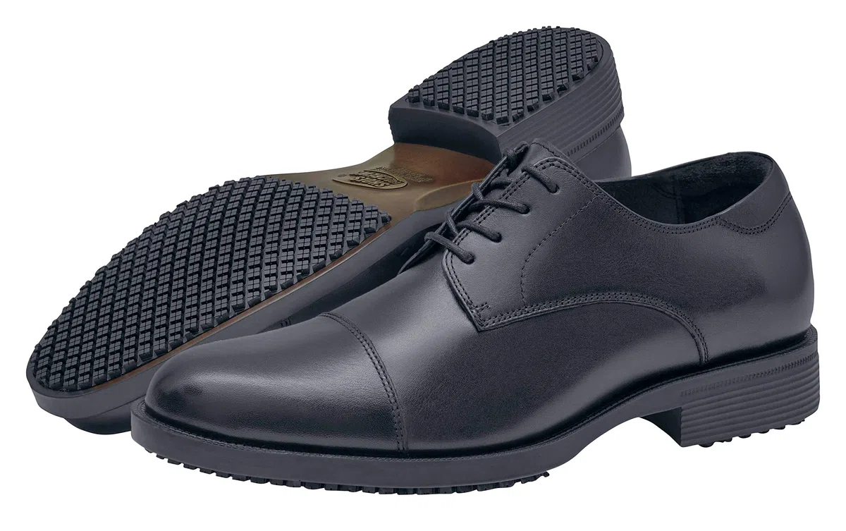 Shoes for Crews Senator – Chaussures de Travail Confortables en Cuir, Semelle intérieure matelassée, Semelle extérieure antidérapante, Style Bureau Classique – pour Hommes
