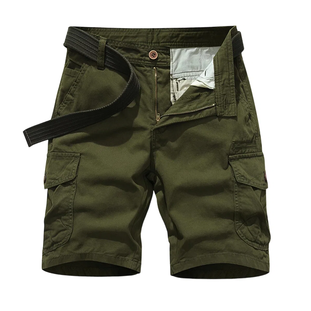 Générique Short Cargo Homme Ceinture Incluse Multi-Poches Classique pour Travail et Quotidien