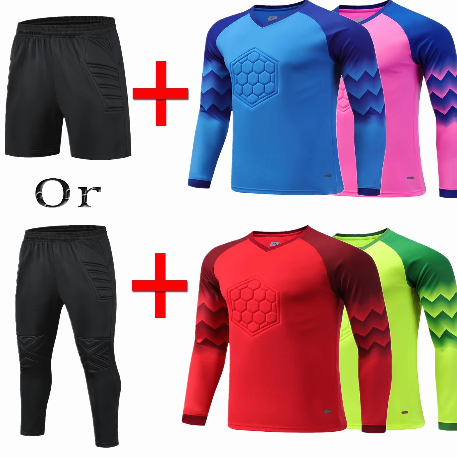 Gardien Foot Enfant Garçon Adultes Maillot Gardien Personnalisé avec Votre Nom Numéro de Logo D'équipe