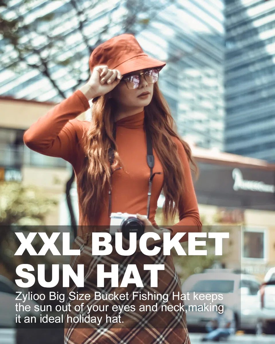 Zylioo Bobs Seau Chapeaux XXL Grosses Têtes Réversible Pêche Randonnée Chapeau Solaire en Plein Air Marche Chapeau pour Hommes Femmes