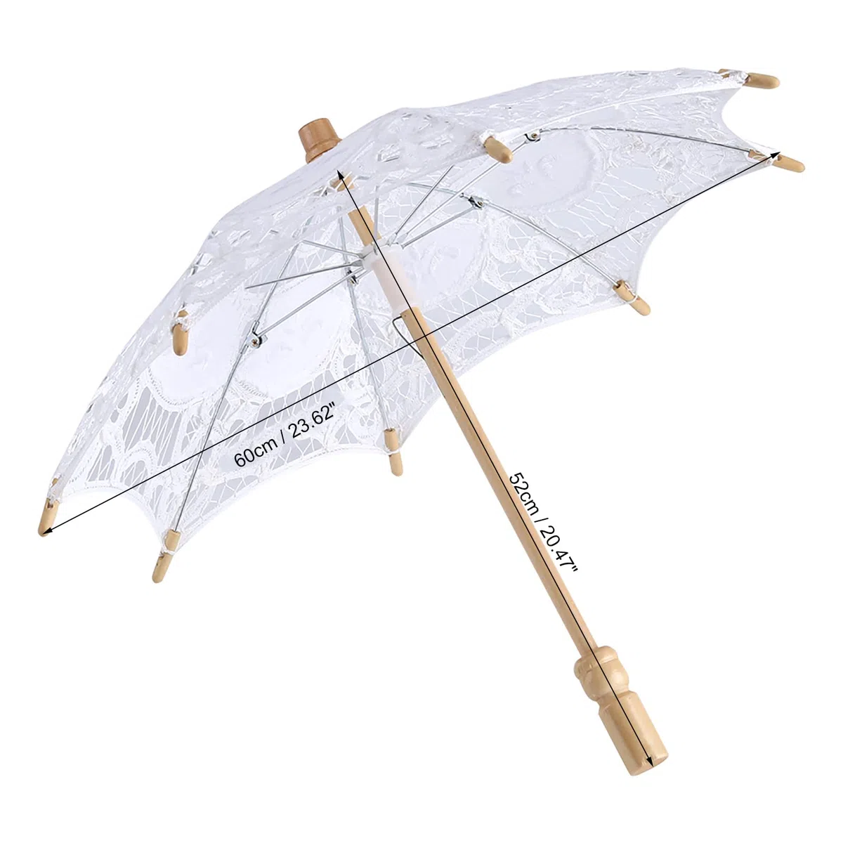 Parasol en dentelle blanche, Lady Wedding Lace Umbrella pour femme Décoration de mariage Accessoires photo