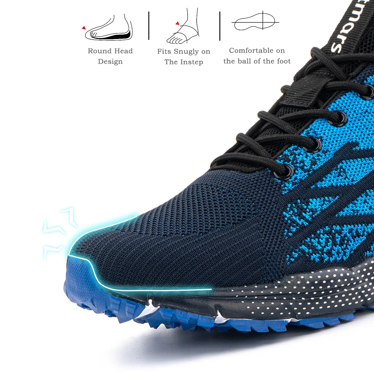 Hitmars Chaussure Running Homme Femme Basket Course Sport Tennis Fitness Gym Outdoor Respirant Confortables Casual Sneakers Schwarz 36-48EU