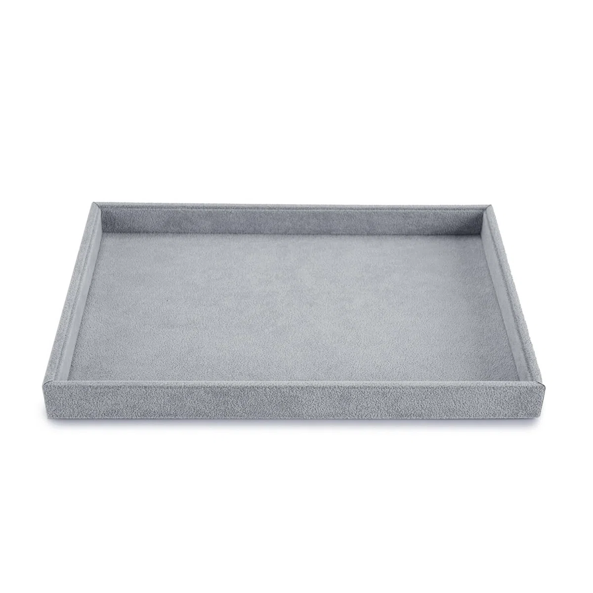 plateau à bijoux empilable en velours, rangement de bijoux tiroir insert à bijoux organisateur présentoir à bijoux pour bagues boucles d'oreilles (gris)