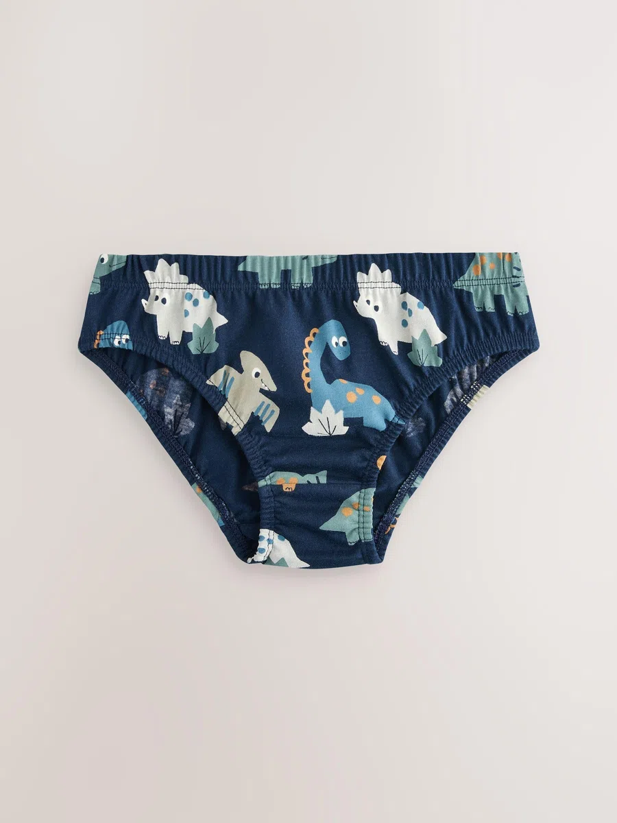 NEXT Garçon Culotte imprimée 100% Coton, Lot de 5 Blue Dinosaur 5 Ans-6 Ans