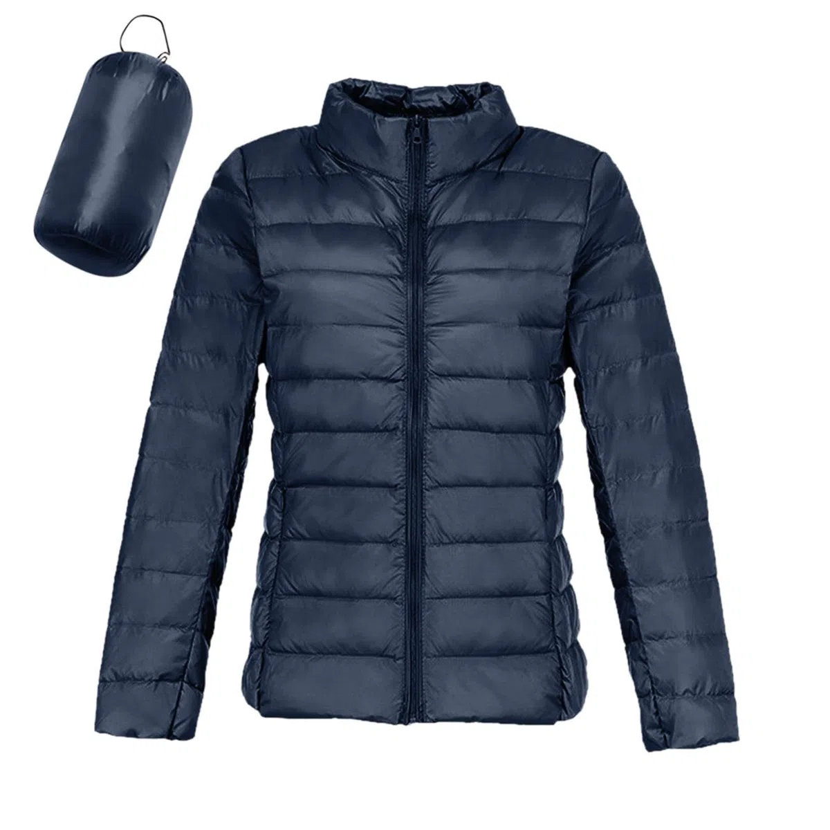Générique Femmes Doudoune Ultra Légère Courte Veste Duvet Chaud Hiver Compressible Blouson,Femme Manches Longues Duvet Manteau Matelassé Automne Col Montant Blousons d'Extérieur Décontracté