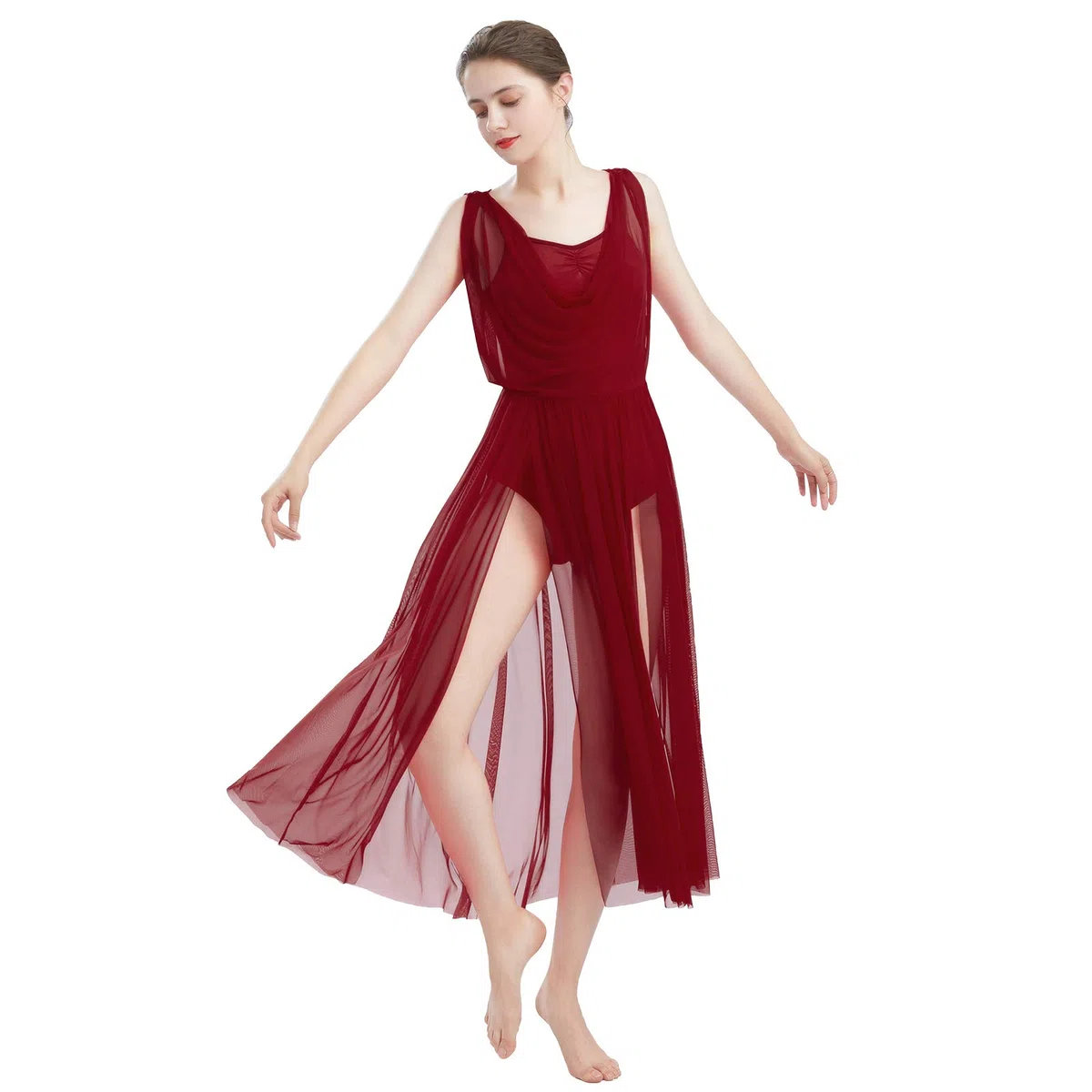 Danse Lyrique sans Manches Robe Dos de Costume B