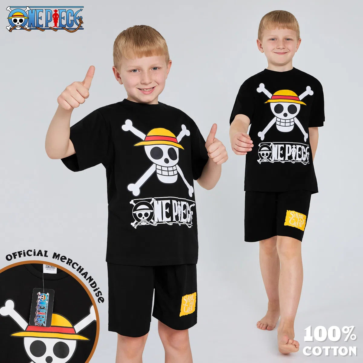One Piece Ensemble de Pyjama, T-Shirt et Short Ensemble Garcon