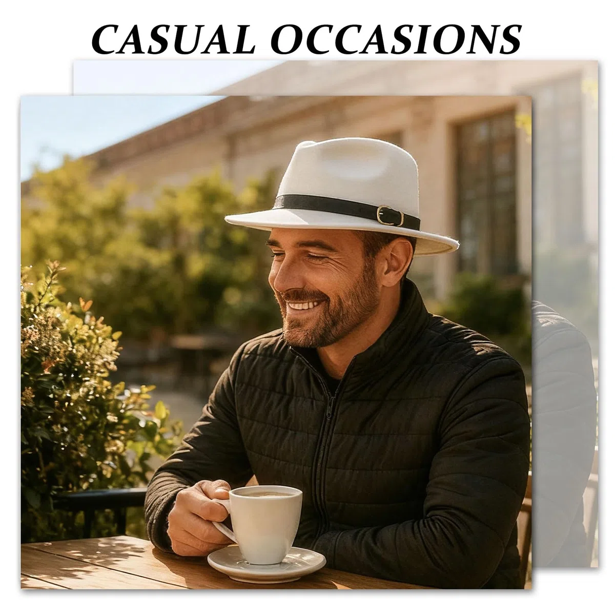 HEYANN Chapeau Fedora classique à large bord avec boucle de ceinture en feutre unisexe Trilby pour homme et femme