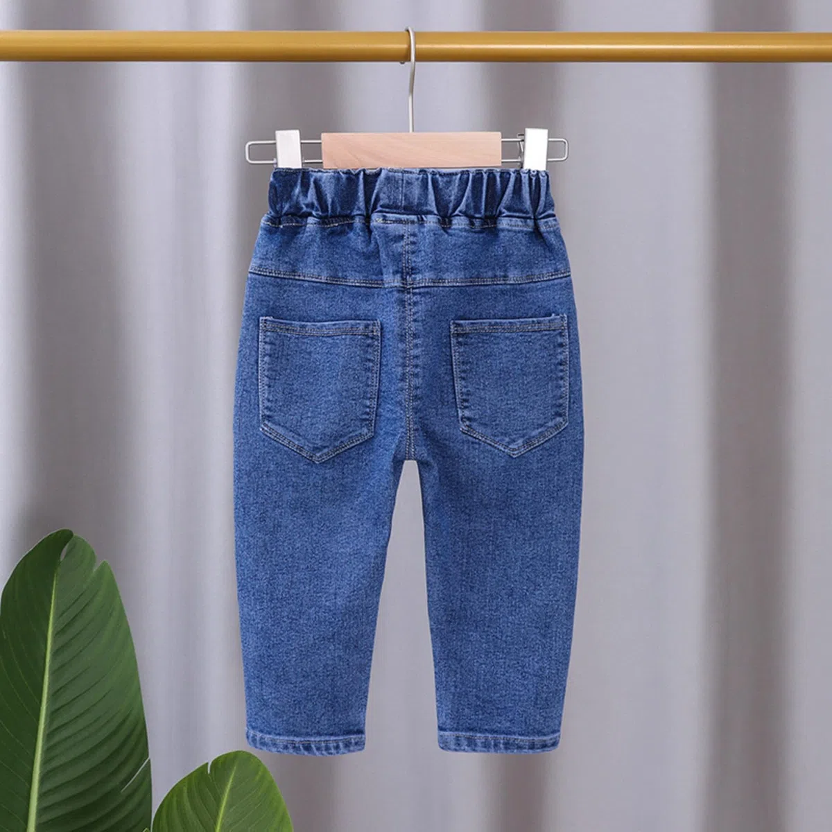 Generisch Jean pour fille - Coupe large - Taille moyenne - Coupe droite - Jeans pour petite fille - Coupe skinny - Pantalon en denim avec taille élastique - Pantalon pour tout-petits