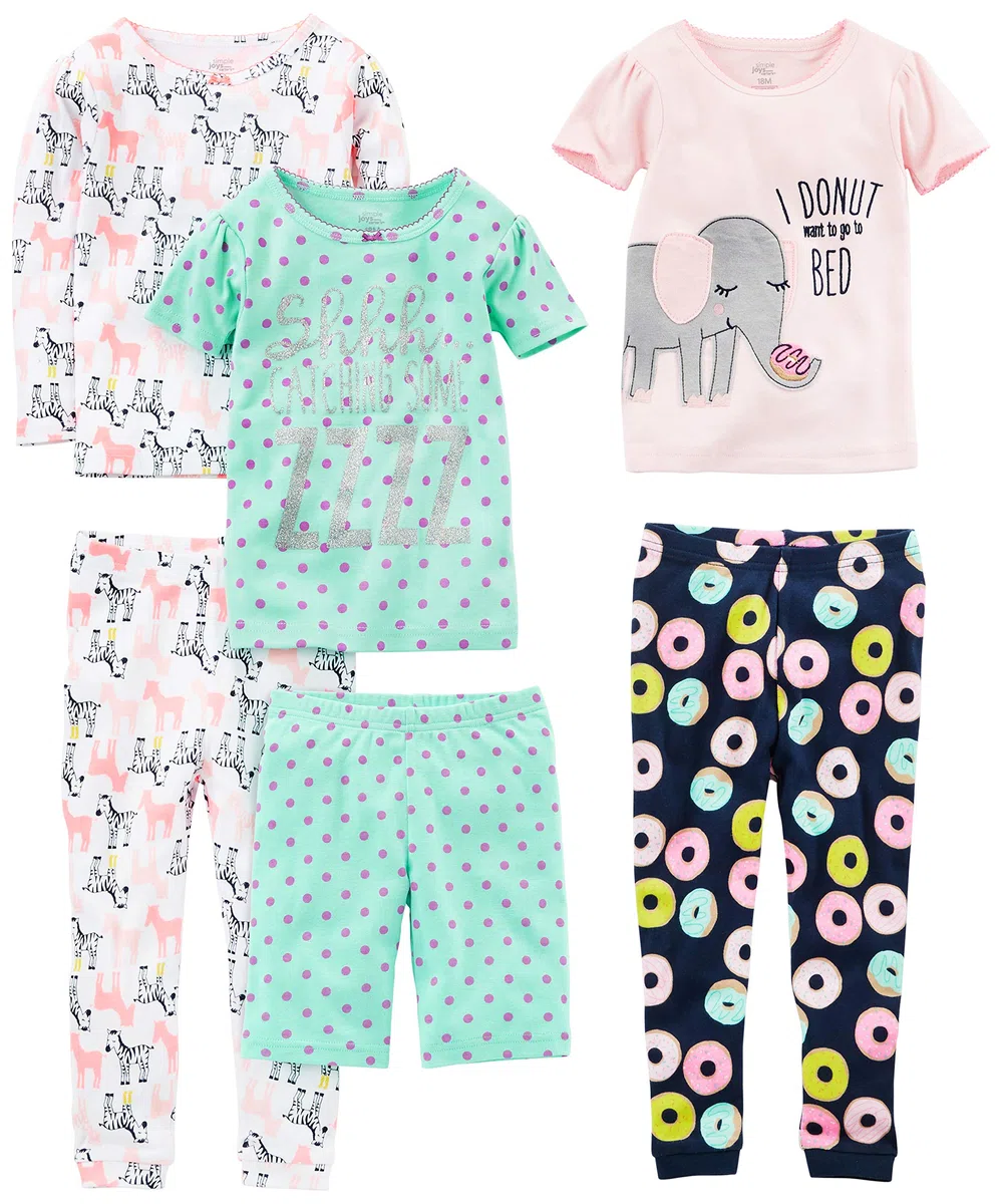 Simple Joys by Carter's 6-Piece Snug Fit Cotton Pajama Set Ensemble de Pijama Fille (Lot de 3)
