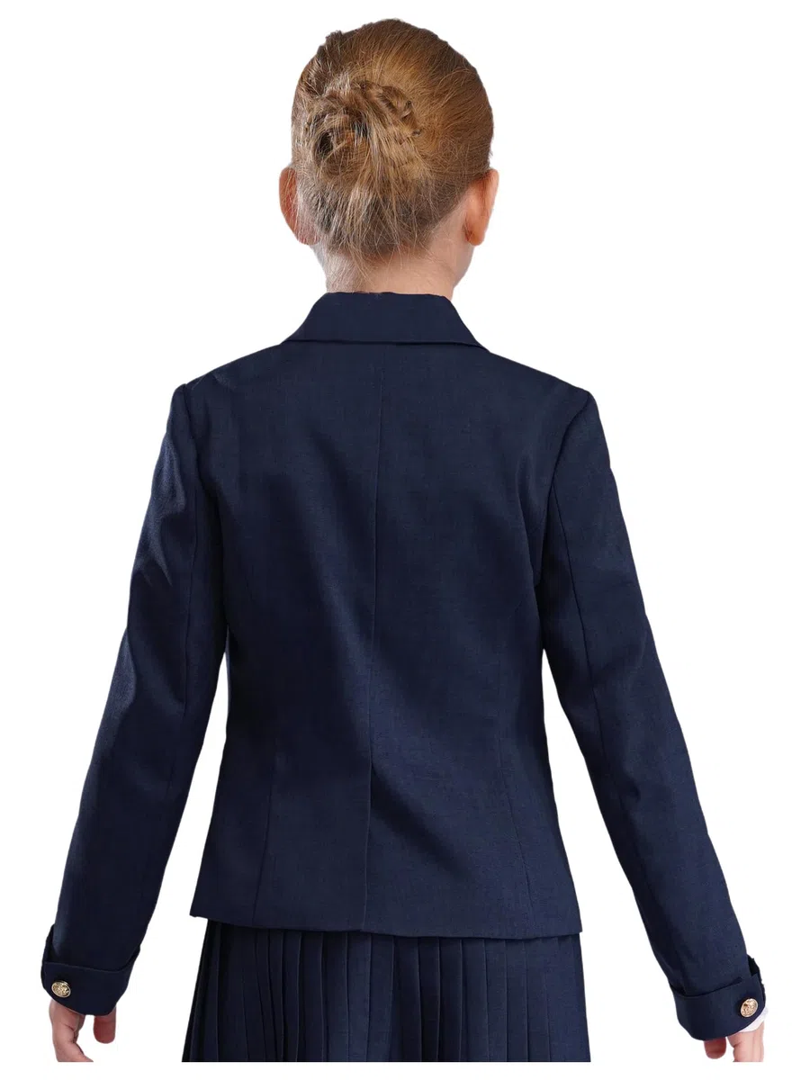 TTAO Blazers D'uniformes Scolaires Enfant Fille Veste Blazer Manches Longues Col à Revers avec Poches Extérieur Veste Blazer Décontractée 5-16 Ans