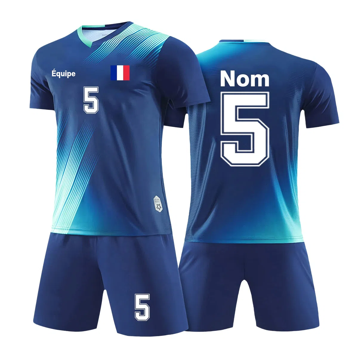 LAIFU Maillot Football Personnalisé Enfant Adulte Ensemble Foot Peut Être Personnalisé avec Votre Nom Numéro Équipe Logo