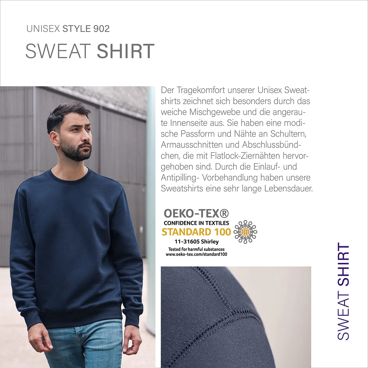 HRM Sweatshirt Unisexe, Bleu Marine, Taille XL I Sweat-Shirt Premium Femmes et Hommes Lavable jusqu'à 60°C I Sweatshirt Basique I Pulls Femme et Homme I Vêtements de Travail Haut de Gamme et Durables