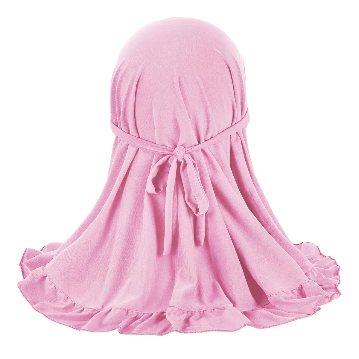 JIAHG 2pcs Hijab Fille 2-4 ans avec Bonnet Intégré Foulard de Tête à Bordure Plissée pour Fille Musulmane Arabe Africaine Malaisienne Écharpe Cagoule Doux et Confort