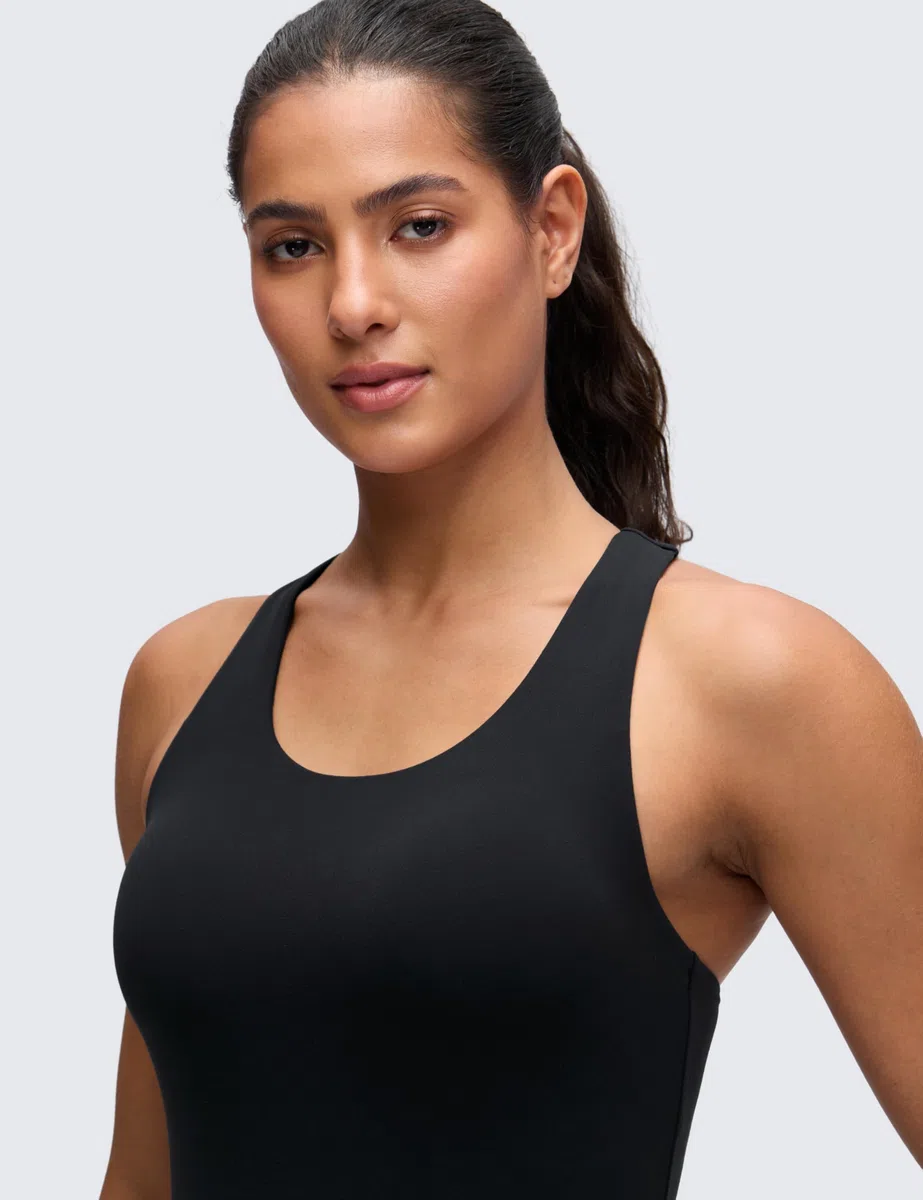CRZ YOGA Butterluxe Palangre Débardeurs d'entraînement pour Femme avec Soutien-Gorge de Sport Intégré à Dos Nageur
