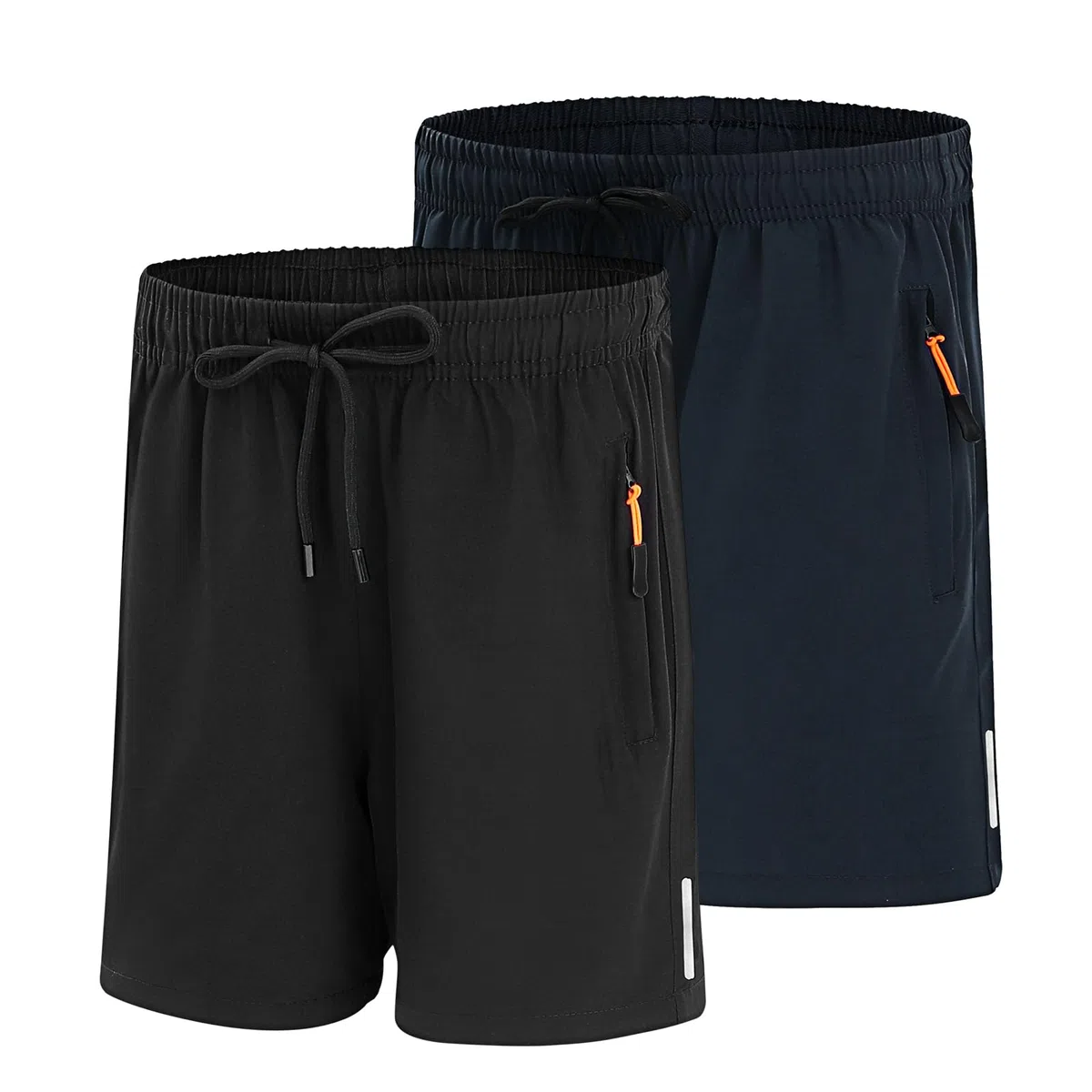 LACOFIA Lot de 2 Shorts D'été Légers à Séchage Rapide pour Enfant Garçon avec Poches à Fermeture Éclair Taille Élastique de 6 à 14 Ans