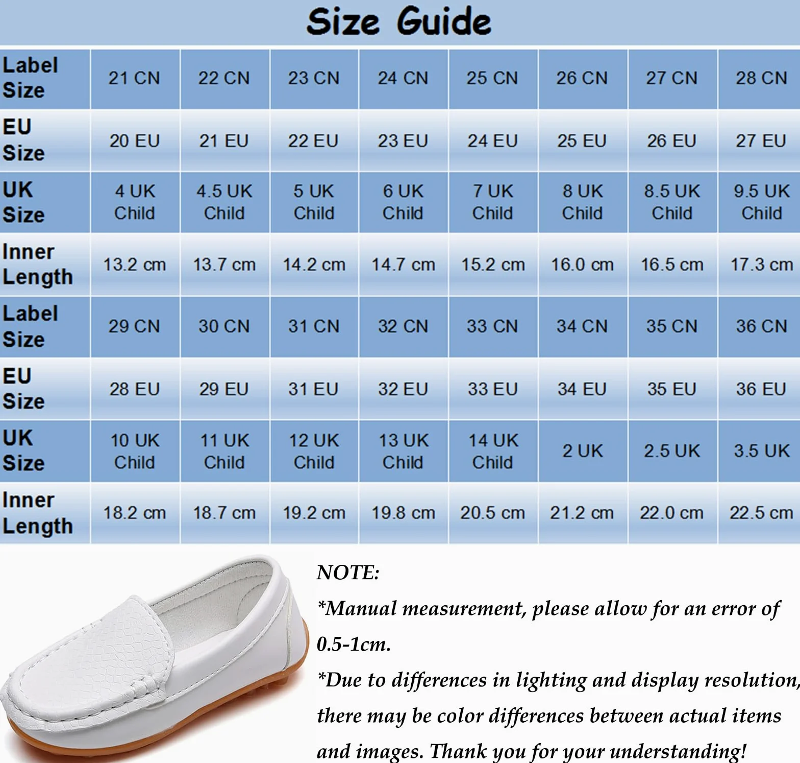 Mocassins pour Enfant Cuir Bateau Chaussures Garçon Mode Oxford Chaussures Fille Décontracté Confortable Mocassin Plates Loafers, Blanc 26 EU = 27 CN