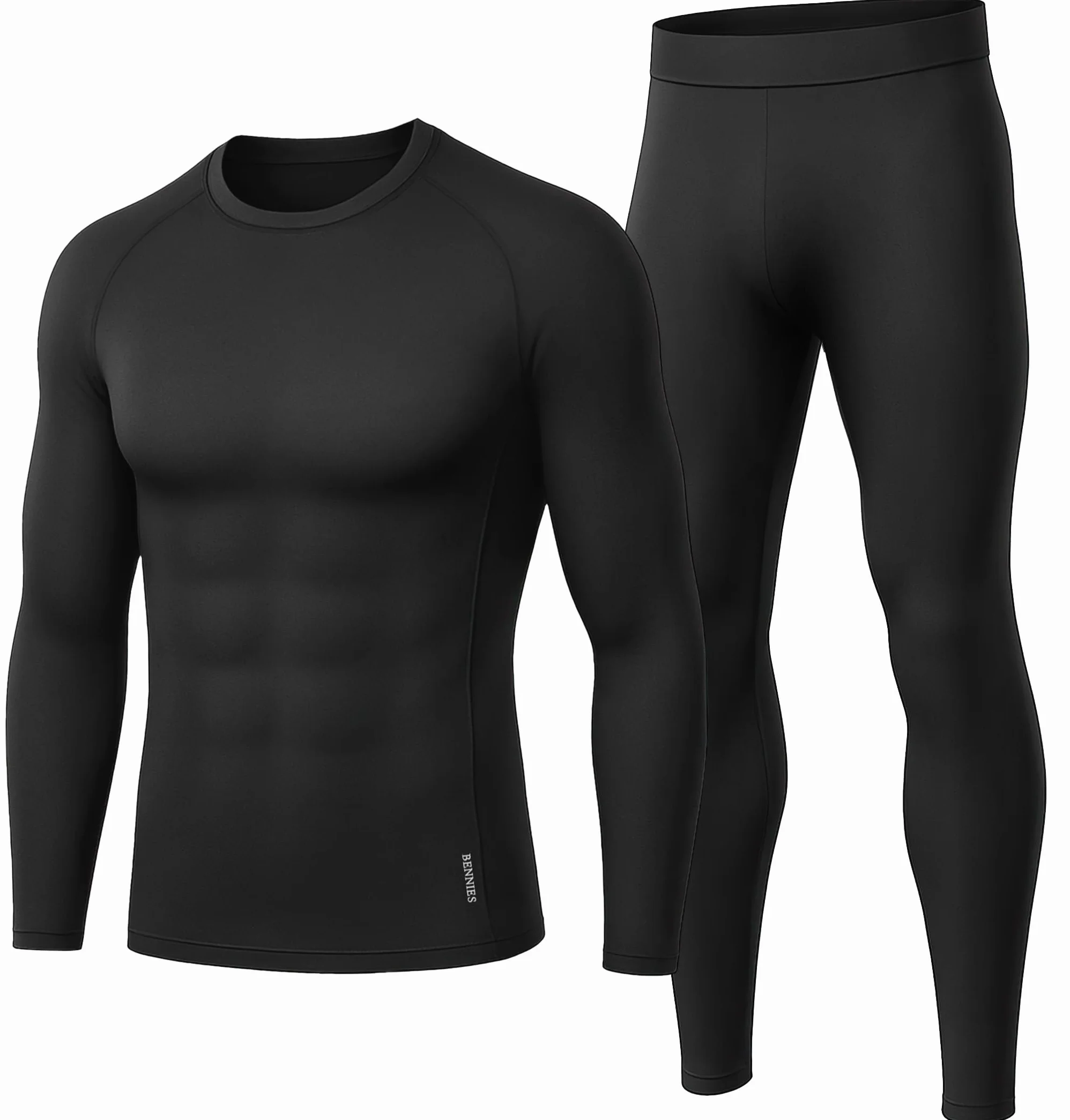 sous Vetement Thermique Homme Hiver sous-Vêtements Thermiques Homme sous Pull Thermique Énsemble Ski Collant Elasticité Ensemble Thermique Respirant sous Pantalon Thermique
