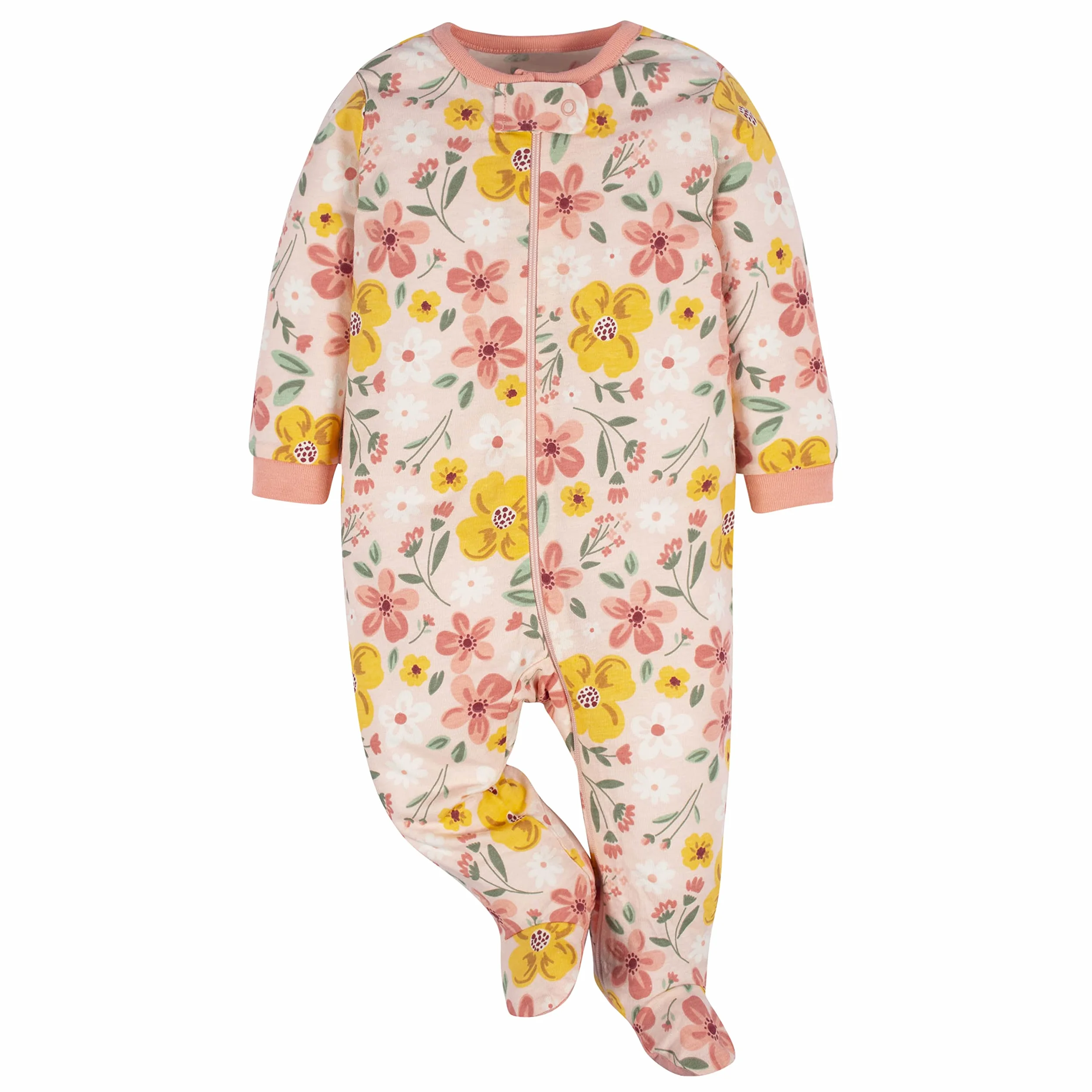 Gerber 4 Pack Sleep 'N Play Footie Chaussures pour bébé et Enfant Bébé Fille (Lot de 4)