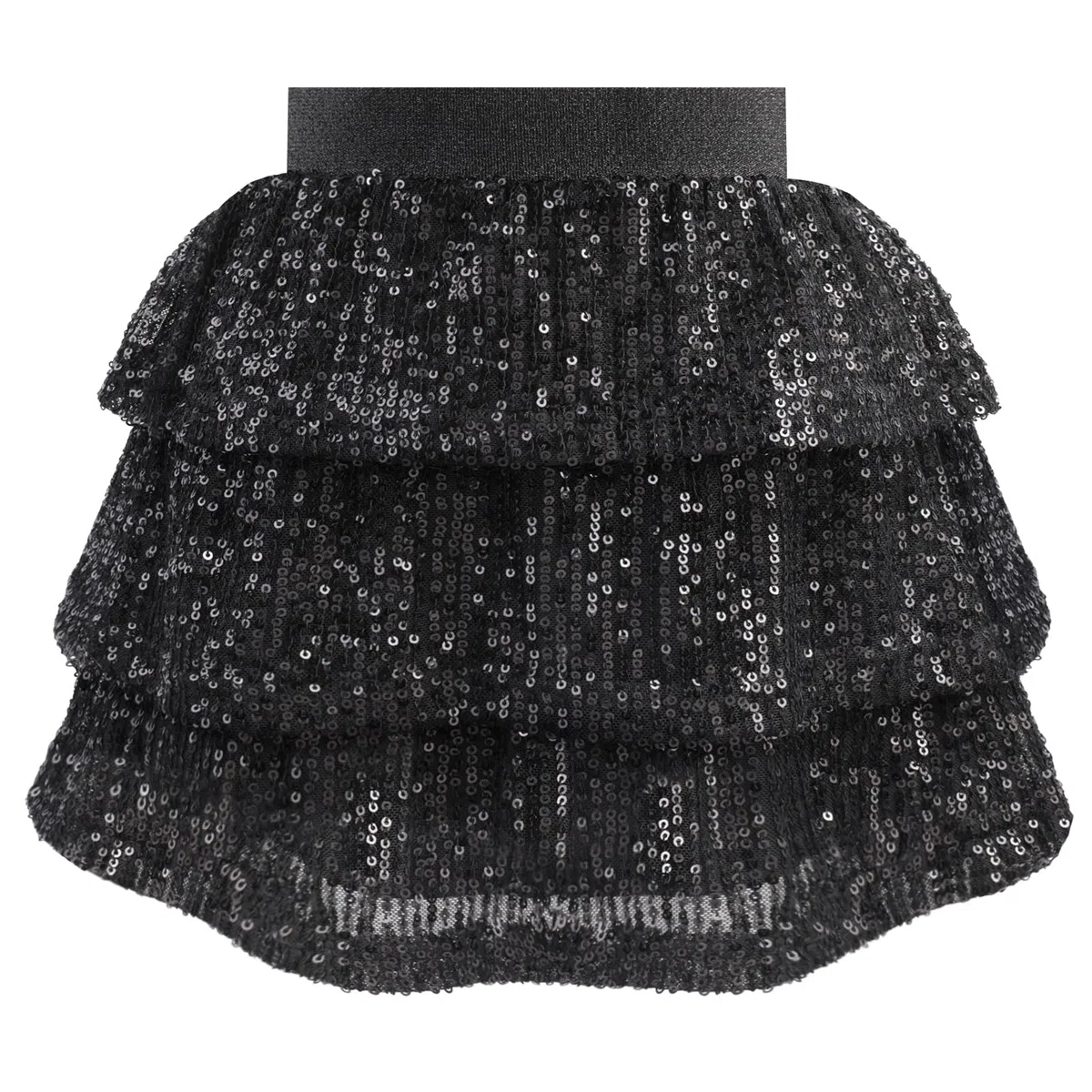 Bezioner Jupe Paillette Fille Jupe Sequin Scintillante Jupe Volant avec Taille élastique Jupe Patineuse Tenue de Fête Carnaval