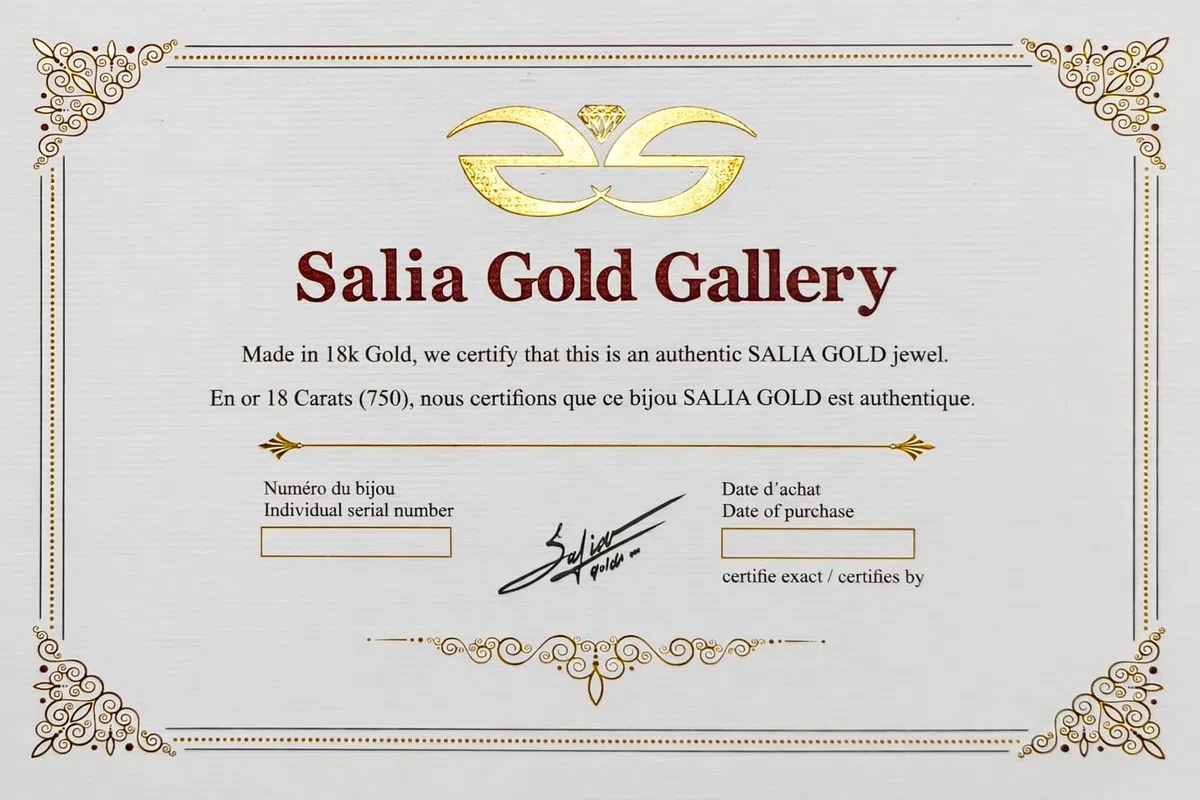Pendentif – or 18 carats – 0.34 gr – feuille de trèfle porte-bonheur, bijou artisanal – Valeur refuge – Idée cadeau – poinçon 750 – Certificat d’authenticité – Salia Gold Paris