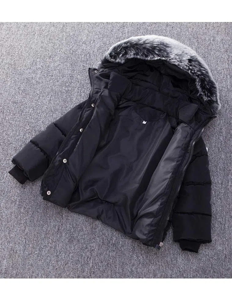 Manteau Duffel-Coat Hiver pour Bébé Garçon Fille à Capuche Blouson Epaisse Chaud Hoodies 1-7 Ans