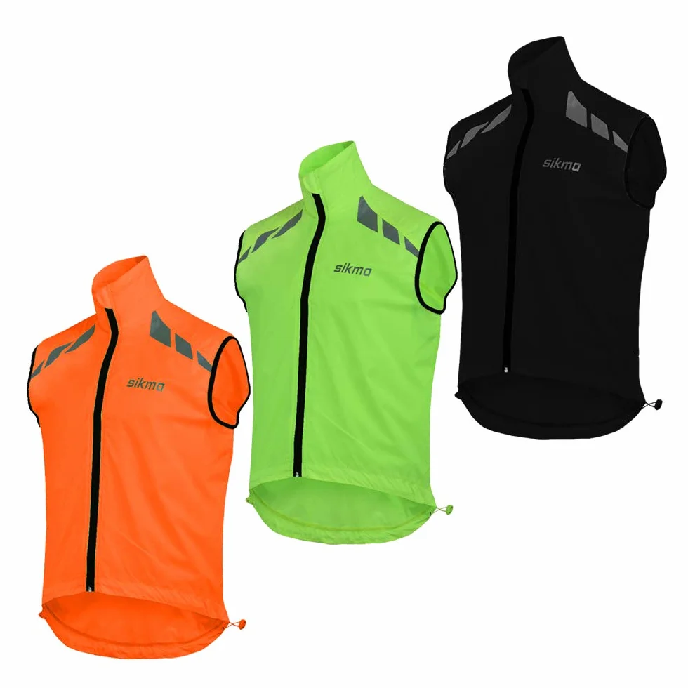 Sikma Gilet de cyclisme léger coupe-vent sans manches gilet réfléchissant course cyclisme jersey haute visibilité printemps vélo gilet vêtements thermique léger Gilet.