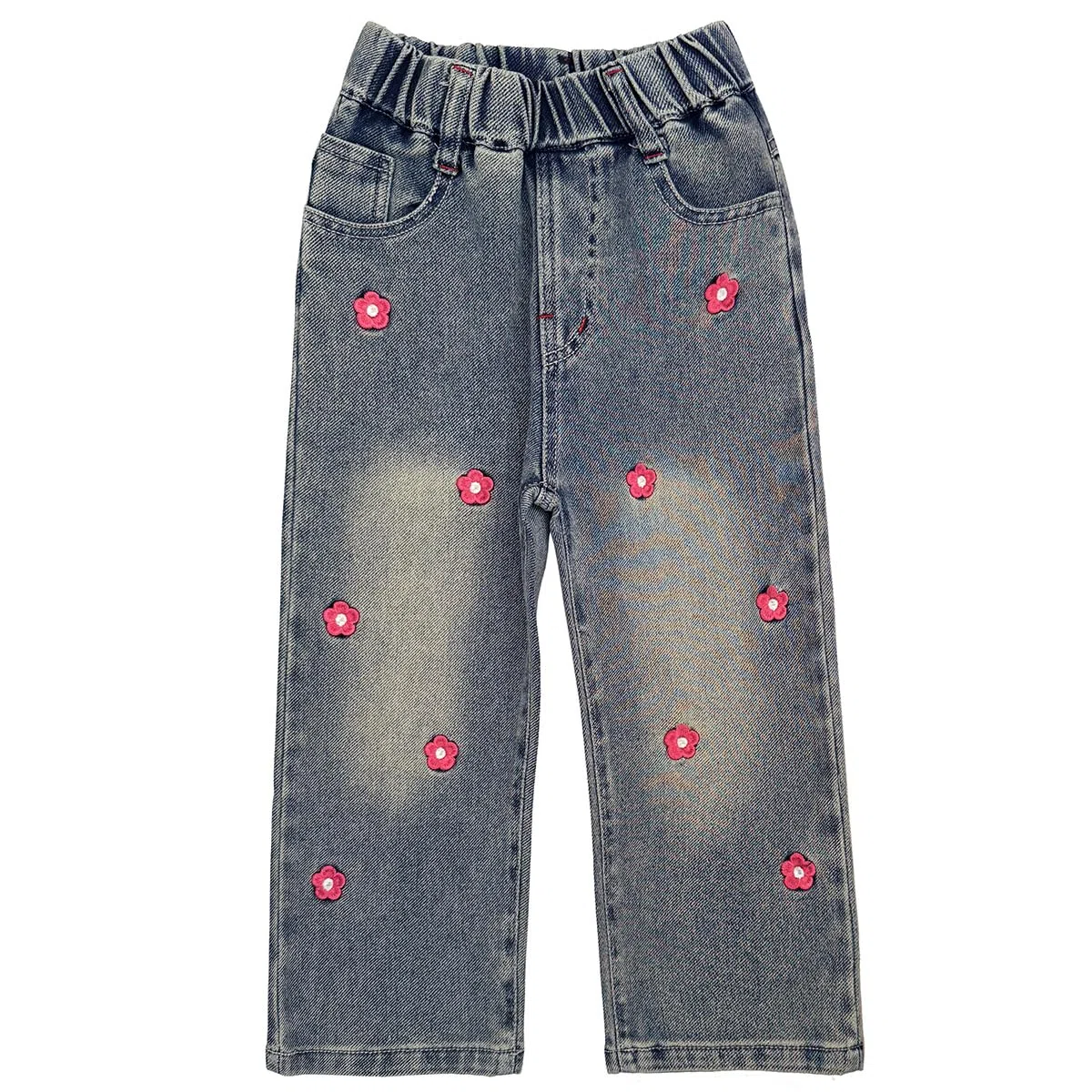 Peacolate 3-7ans printemps automne petites filles 2pcs ensemble de vêtements pull en tricot et jeans brodés