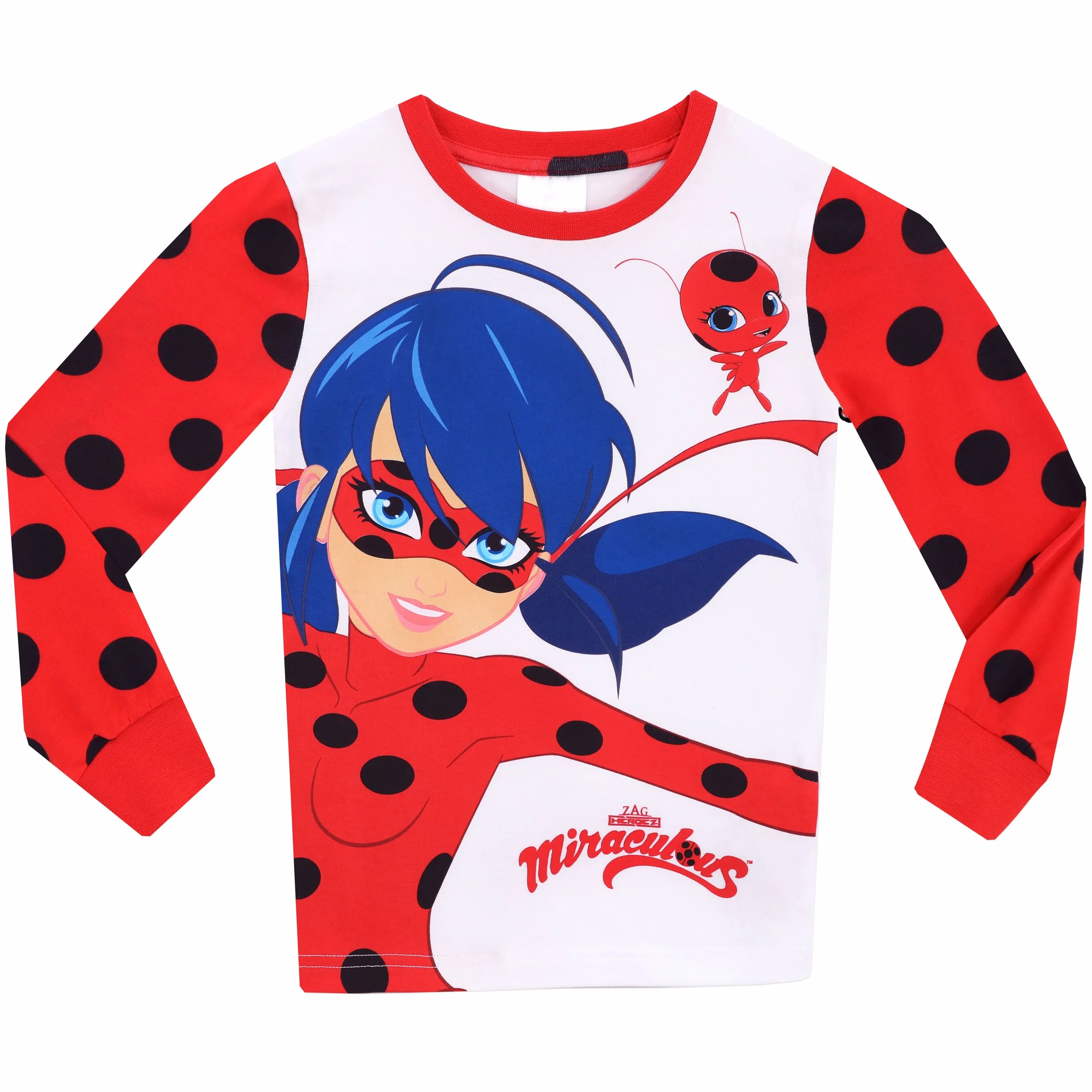 Pyjamas miraculeux | Pyjamas Fille Coccinelle | Ensembles de Nuit ajustés pour Enfants