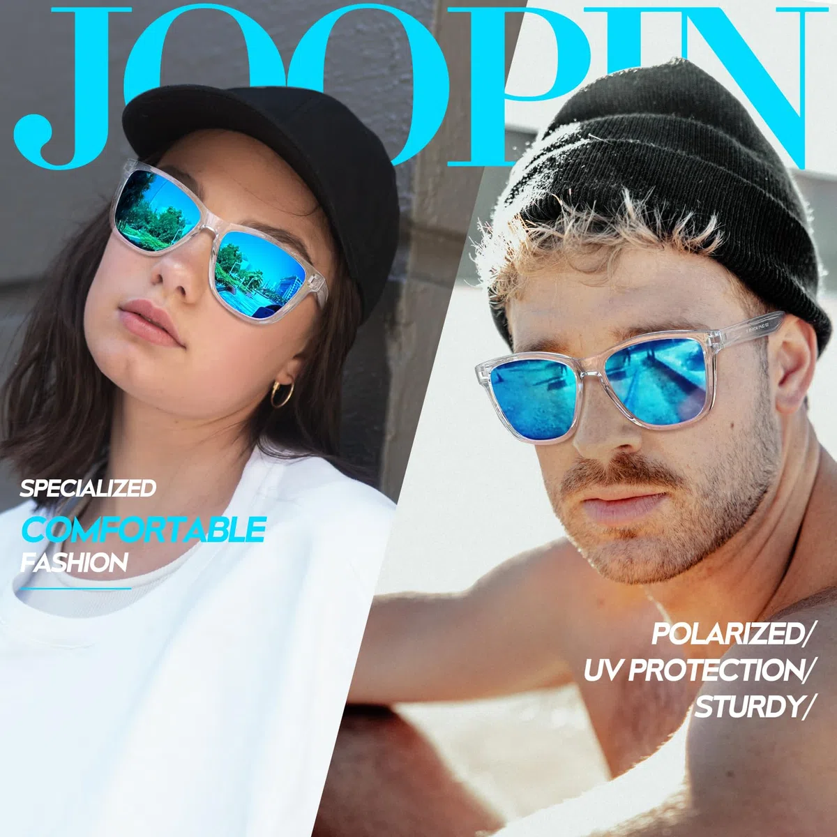 Joopin Lunettes de Soleil Femmes Polarisées avec UV Protection Lunettes de Conduite Hommes pour Vacances Pêche Course à pied