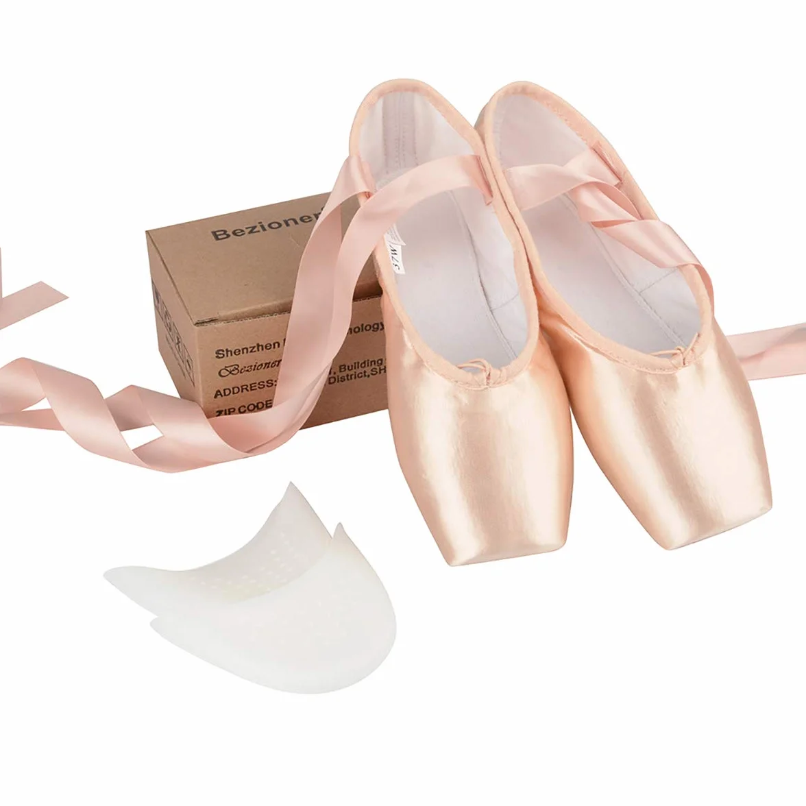 Bezioner Chaussures de Ballet Professionnelles avec Protection de la Dentelle et Bande Cousue pour Femme/Fille Veuillez Choisir Une Taille au-Dessus de la vôtre