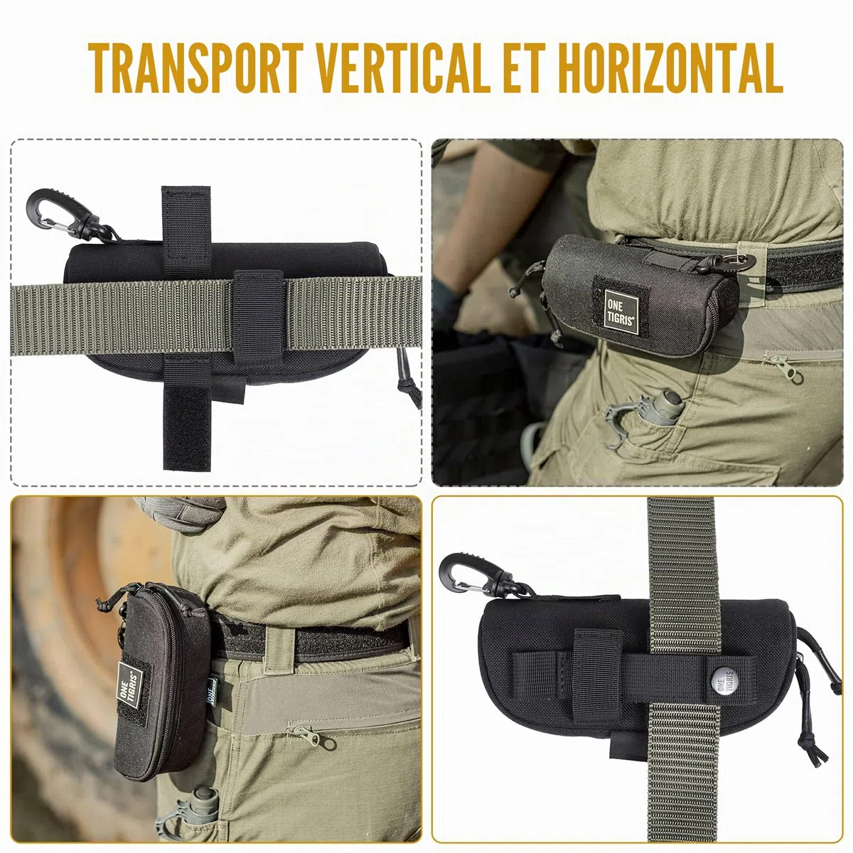 OneTigris Etui à Lunettes Rigide Tactique Zippé La Boîte De Protection pour Les Lunettes en 1000D Nylon avec Molle