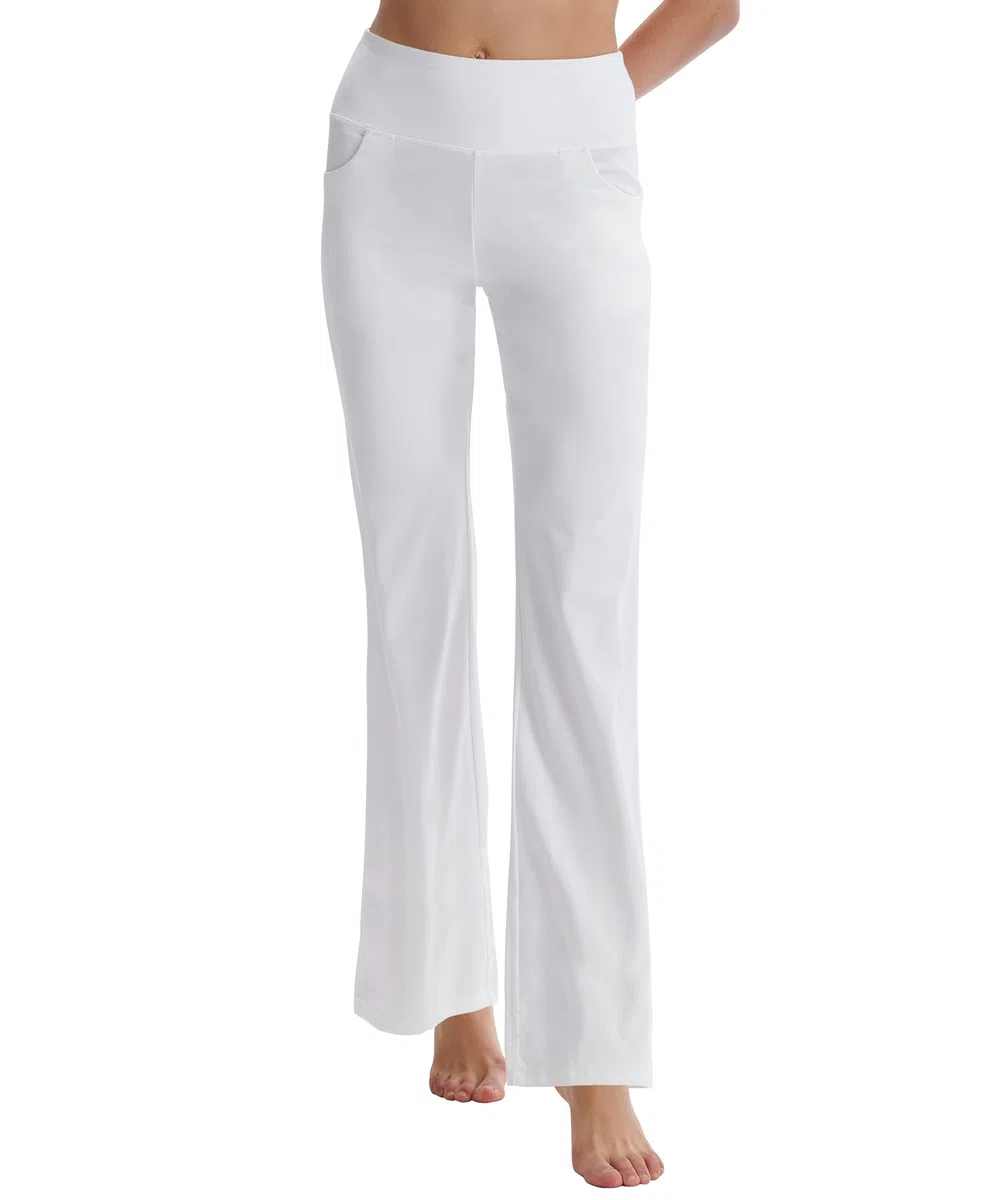LaiEr Pantalon de Yoga Bootcut pour Femme avec Poches, Pantalon d'entraînement de Yoga Bootleg évasé Taille Haute avec Poches latérales