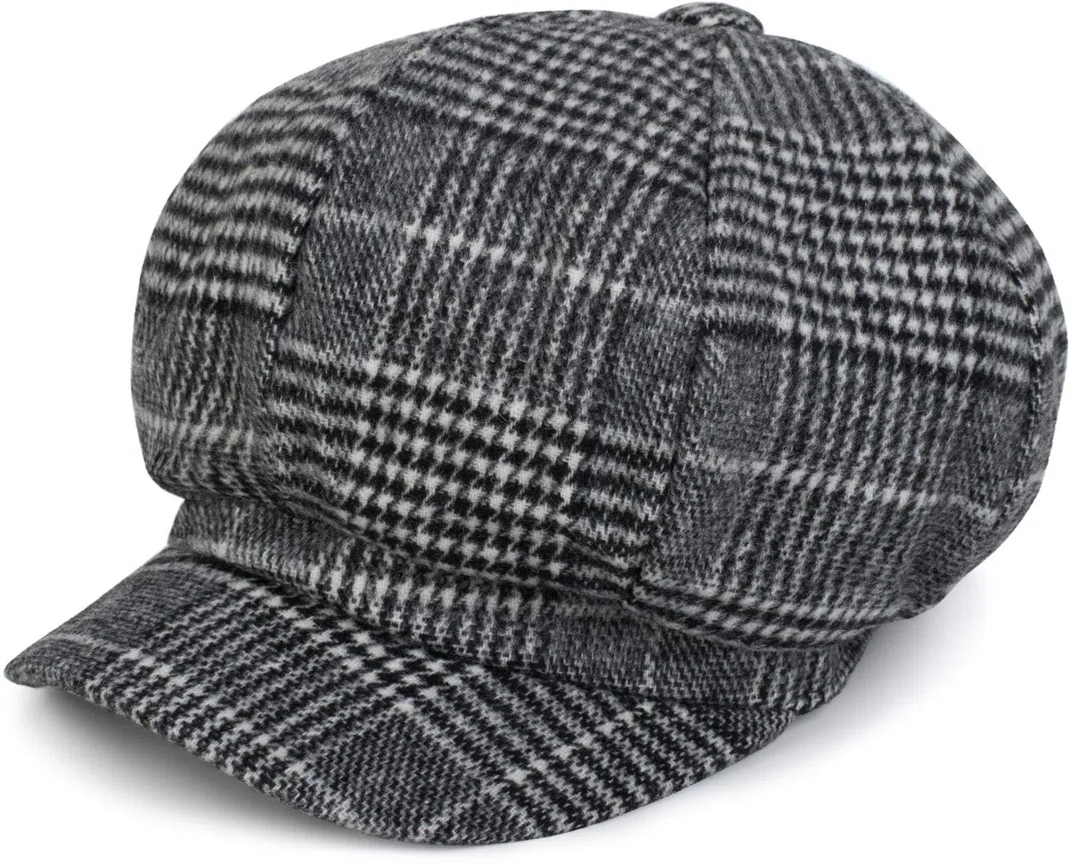 styleBREAKER Casquette Bakerboy pour Femmes avec Motif à Carreaux Glencheck, Casquette Ballon, Casquette Newsboy, Casquette Plate 04023060