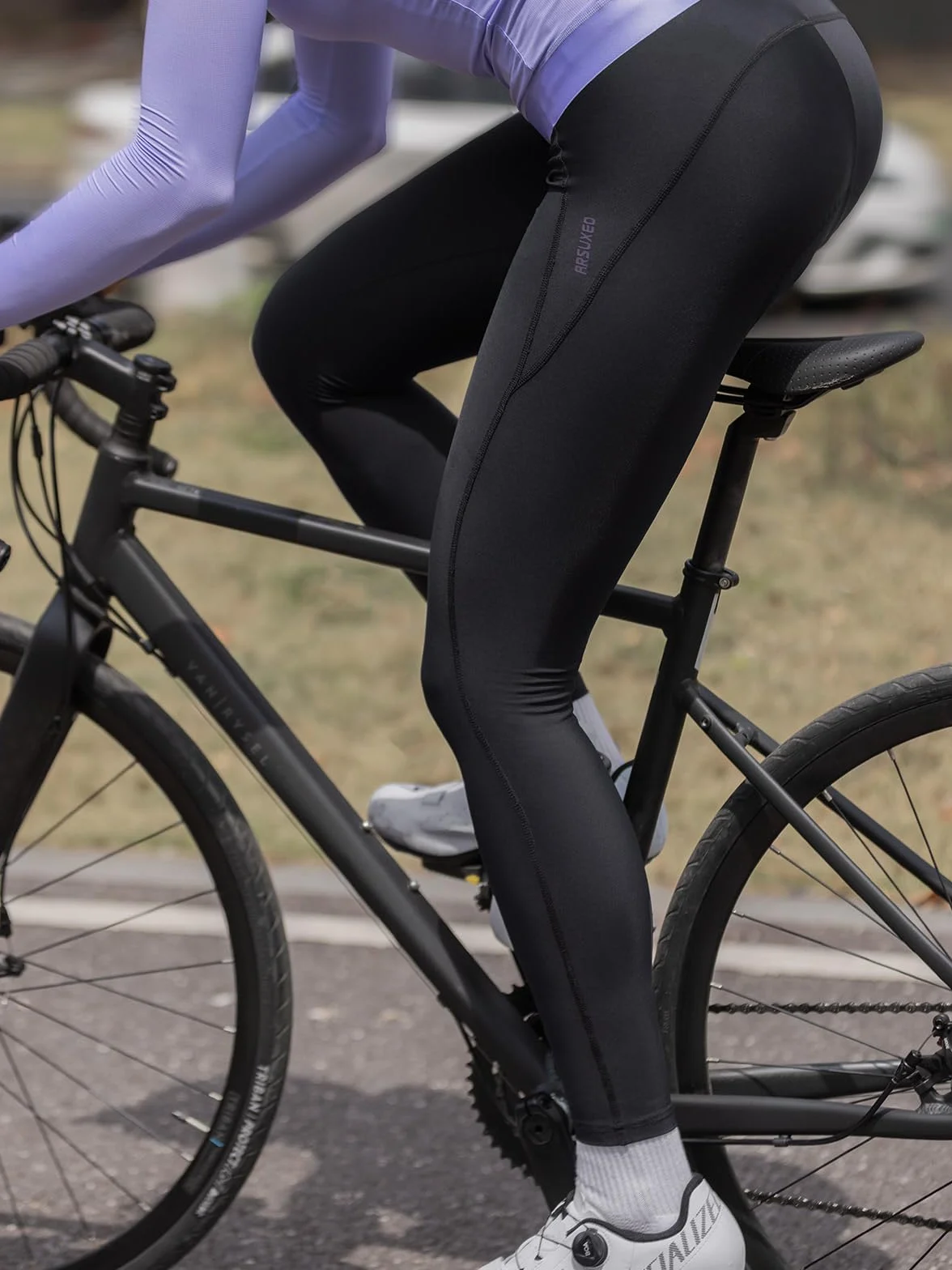 ARSUXEO Pantalon de Cyclisme pour Femmes Pantalon de Cyclisme Long rembourré Collant avec Rembourrage Haute densité HW100