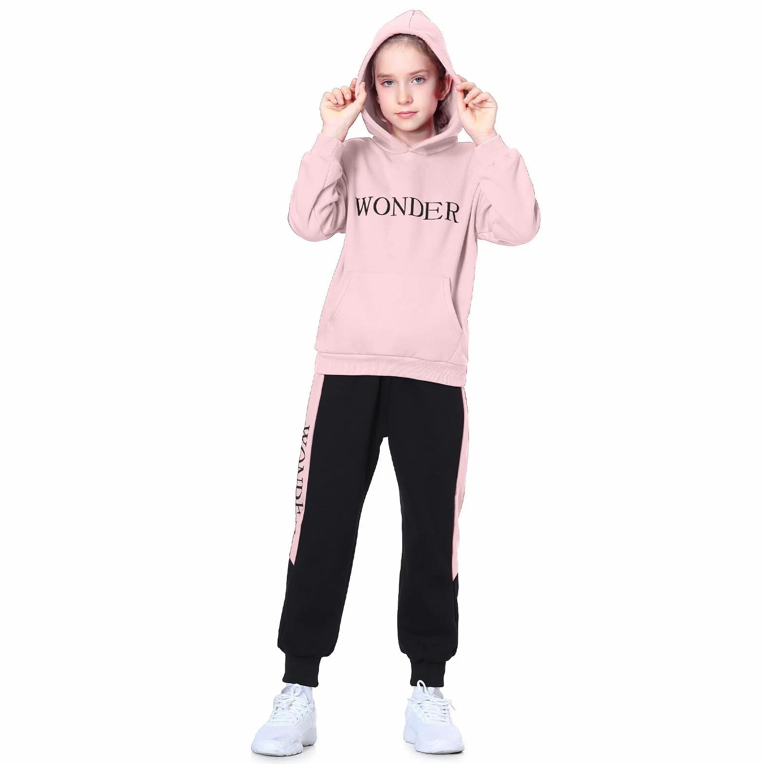 Ensembles de Sport pour Enfants Fille Survêtement Jogging Automne et Hiver Costume Joggers Sweatshirt+Pantalon de Sport Combinaison de Jogging