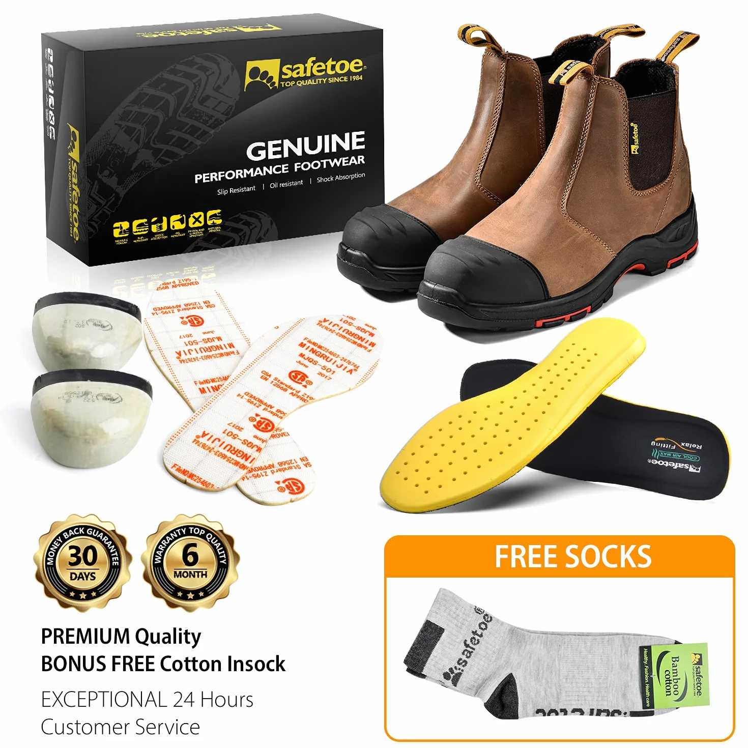 SAFEYEAR Bottes de travail S3 M-8025NB pour homme et femme, en cuir imperméable et respirant, semelles intérieures légères et confortables, coutures composites SB et plaque anti-pénétration