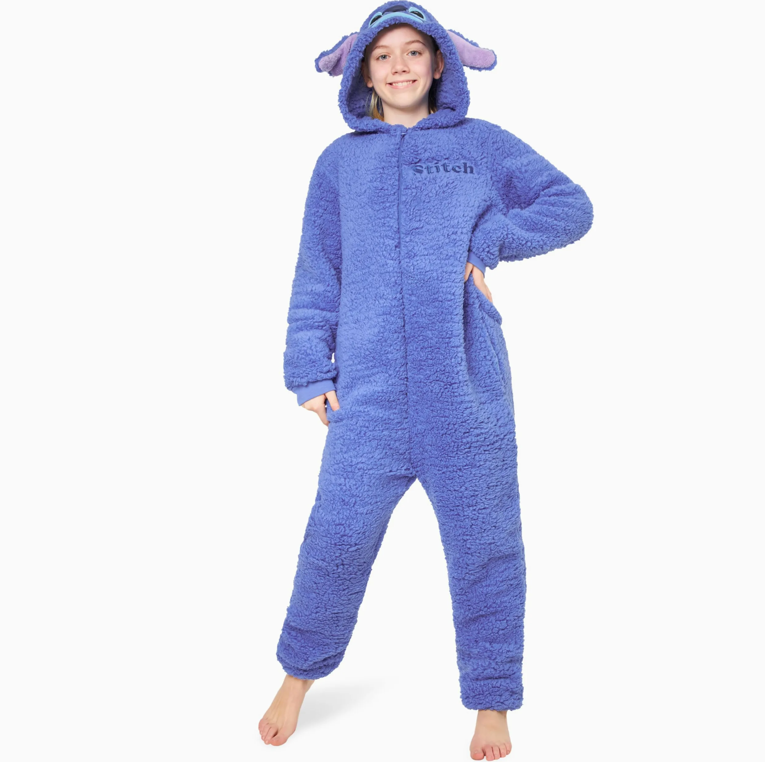 Disney Pyjama Combinaison Enfant, Grenouillère Fille en Polaire Surpyjama Combi Pyjama Stitch Enfant Ado 4-15 Ans