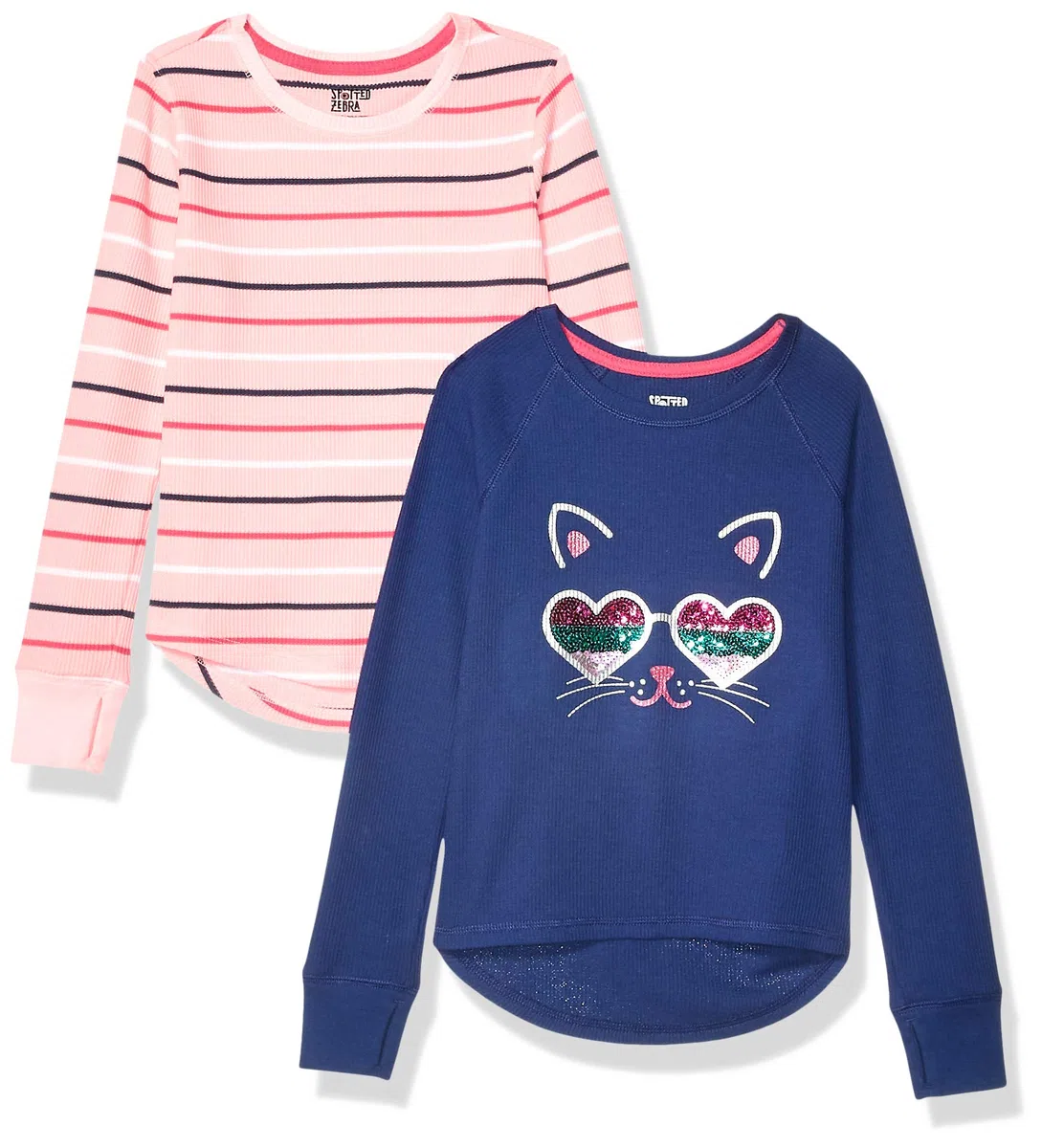 Amazon Essentials T-Shirt Thermique À Manches Longues (Déjà Spotted Zebra) Fille, Packs Multiples