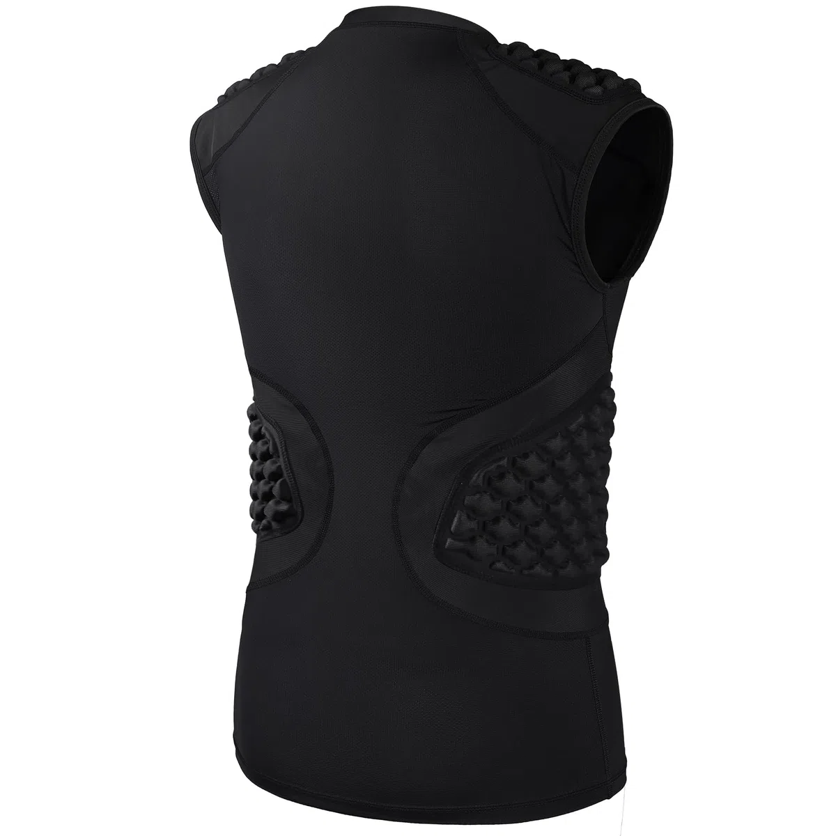 pour Homme garçons rembourré Compression Gilet Noir sans Manches pour Homme Rib Débardeur de Protection pour Rugby Basket-Ball Football Paintball Cyclisme et Autres Sports de Contact