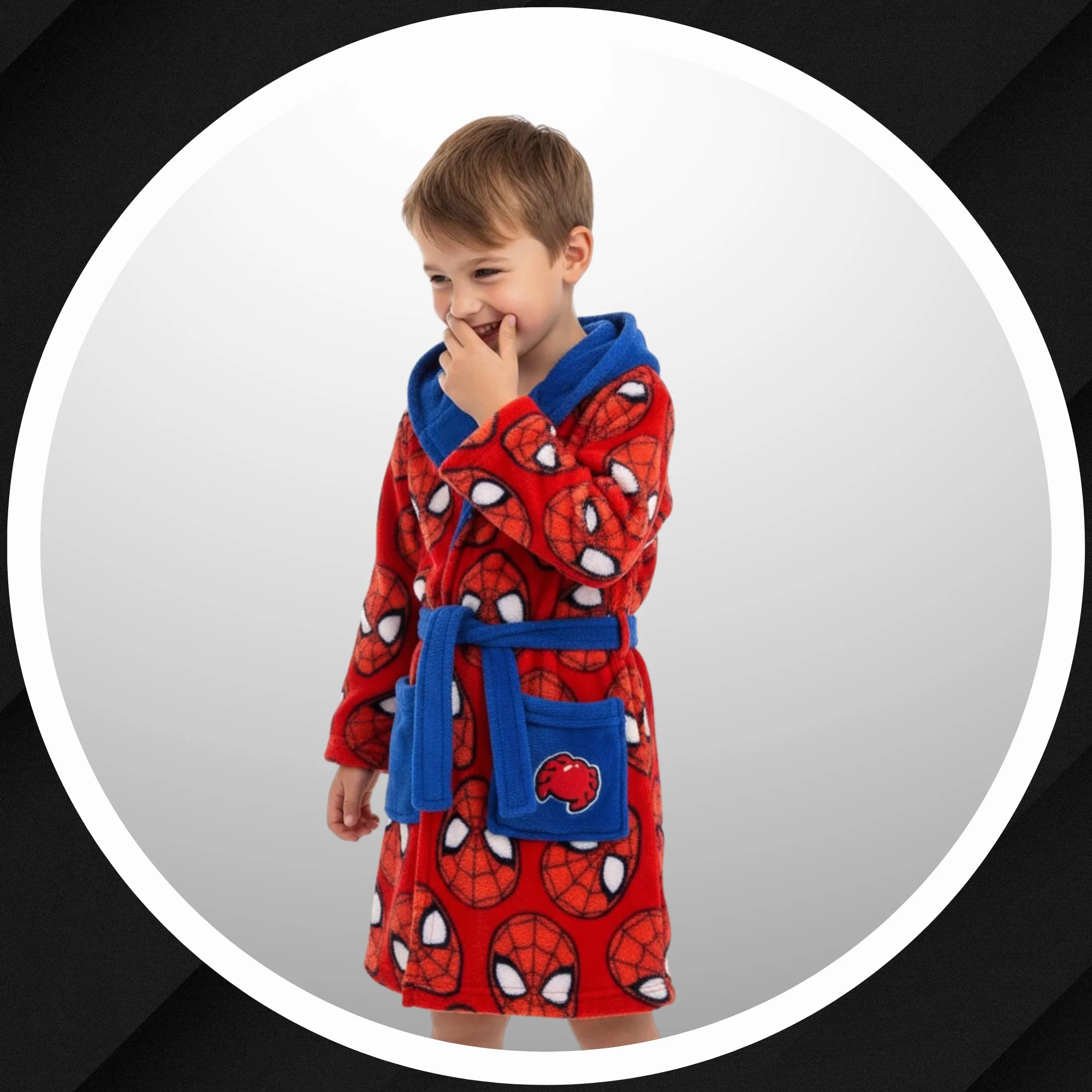 Marvel Spiderman Robe De Chambre pour Garçon, Robe D'intérieur pour Enfans en Polaire Douce, Tailles 3 à 8 Ans