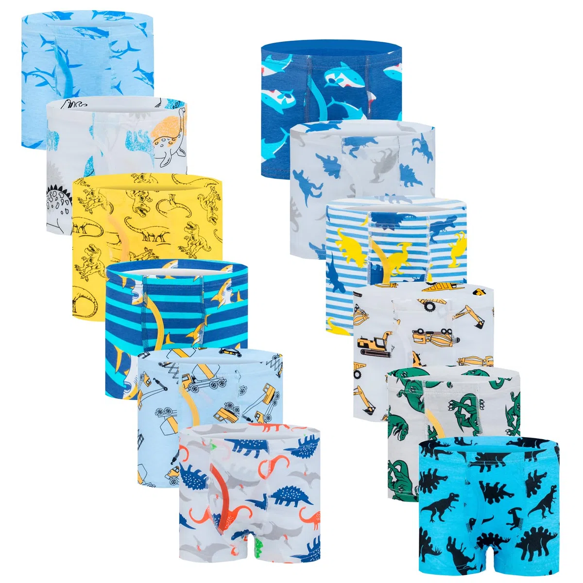 JackLoveBriefs Enfant Boxer Garcon Caleçon Multicolore,12 Pièces