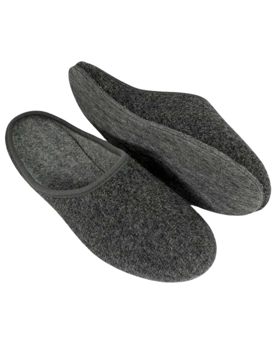 Pantoffelmann Chaussons en feutre avec semelle en feutre | Rouge/Gris/Bleu marine | Tailles 36 à 48 | Pantoufles respirants et confortables pour femmes et hommes | Chaussures élégants et chauds